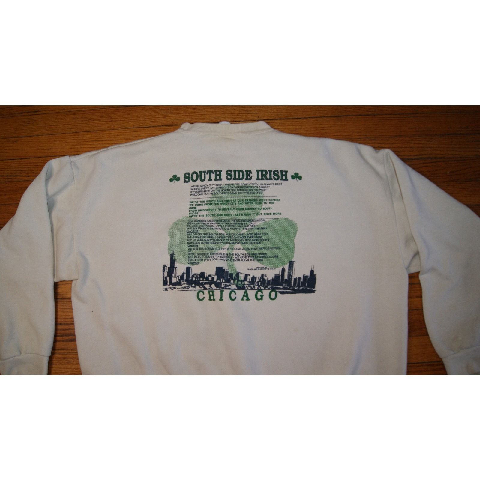 Vintage VTG 80s South Side Irish Chicago 2XL Sweatshirt Lyrics Black Size US XXL / EU 58 / 5 - 1 Thumbnail