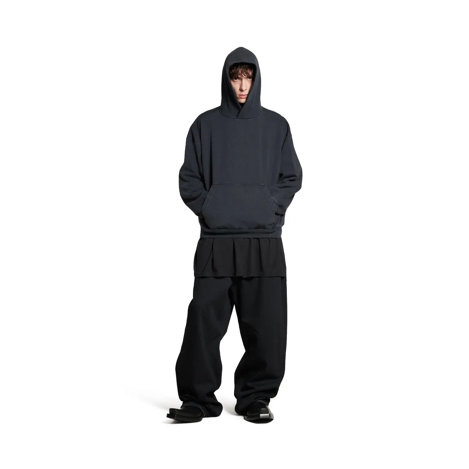 Balenciaga o1w1db10326 Hand-Drawn Hoodie Medium Fit In Black Size US XS / EU 42 / 0 - 2 Thumbnail