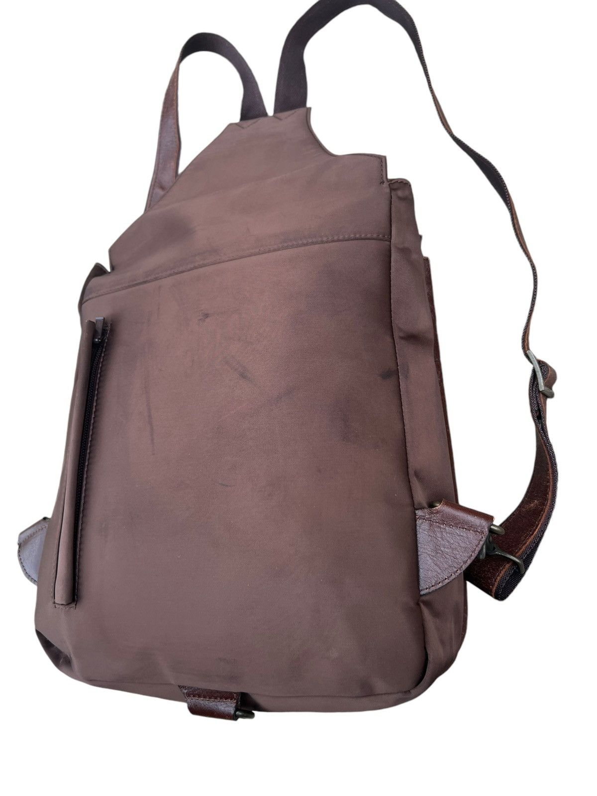 Leather Vintage HW Design Japan Hybrid Nylon Patina Leather Backpack Size ONE SIZE - 11 Thumbnail