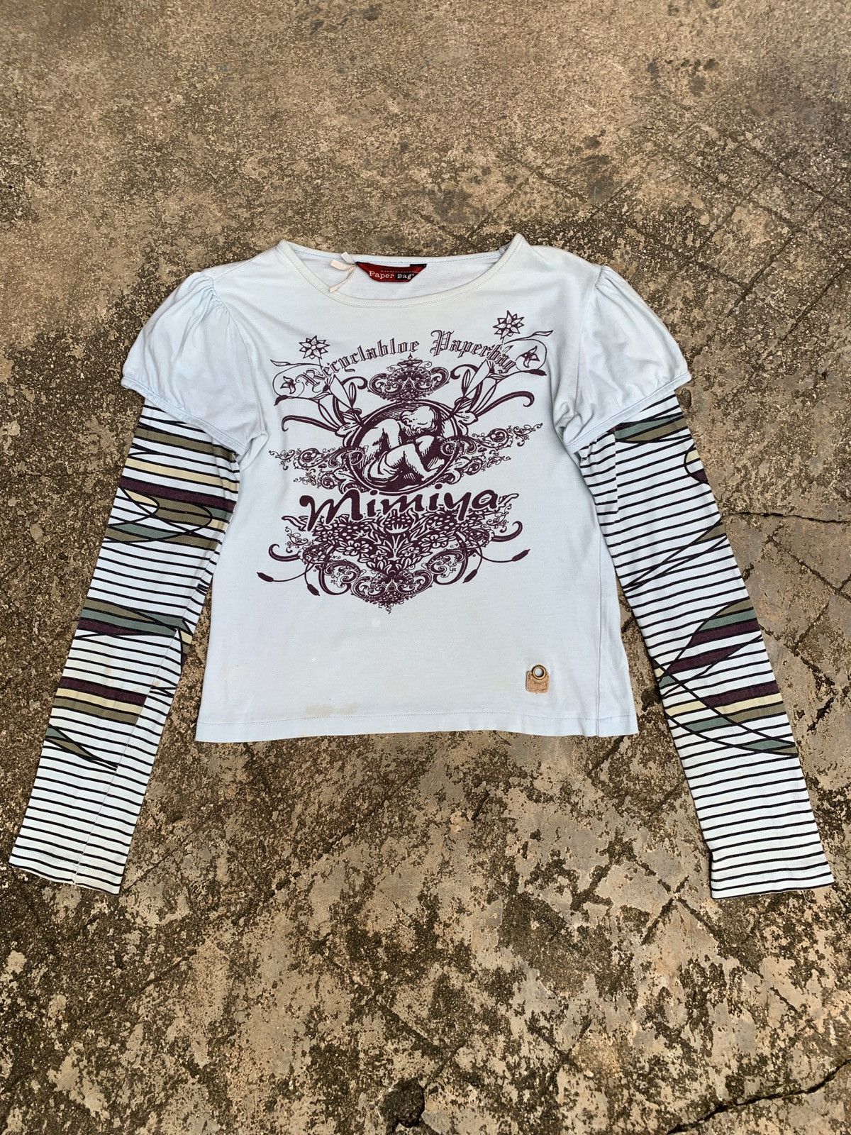 Japanese Brand y2k Paper Bag Angelic Royal Graphic Extra Sleeve Top Size M / US 6-8 / IT 42-44 - 1 Thumbnail
