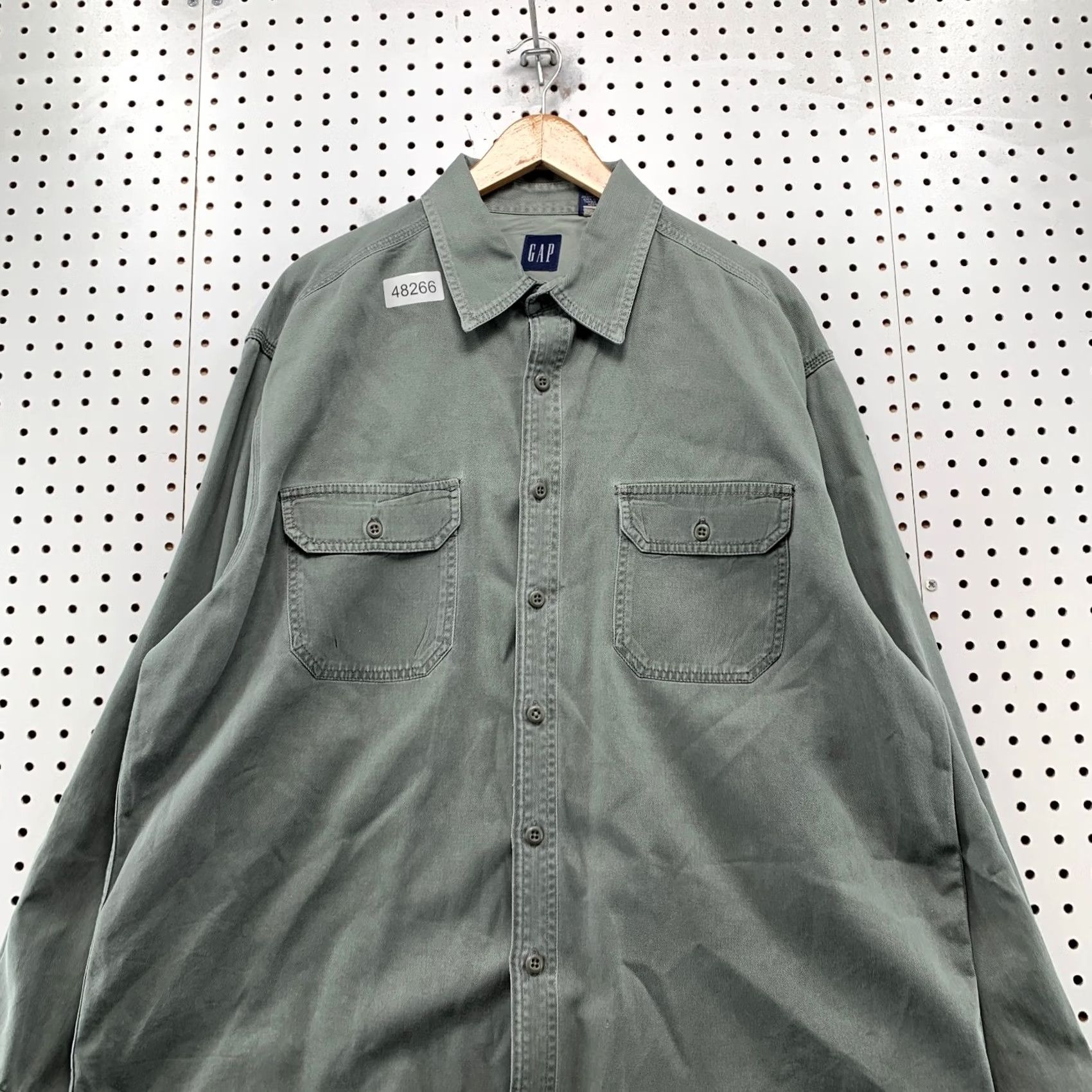 Gap Vintage GAP Canvas Button Shirt Mens XL Green Long Sleeve Collared Casual Size US XL / EU 56 / 4 - 4 Thumbnail