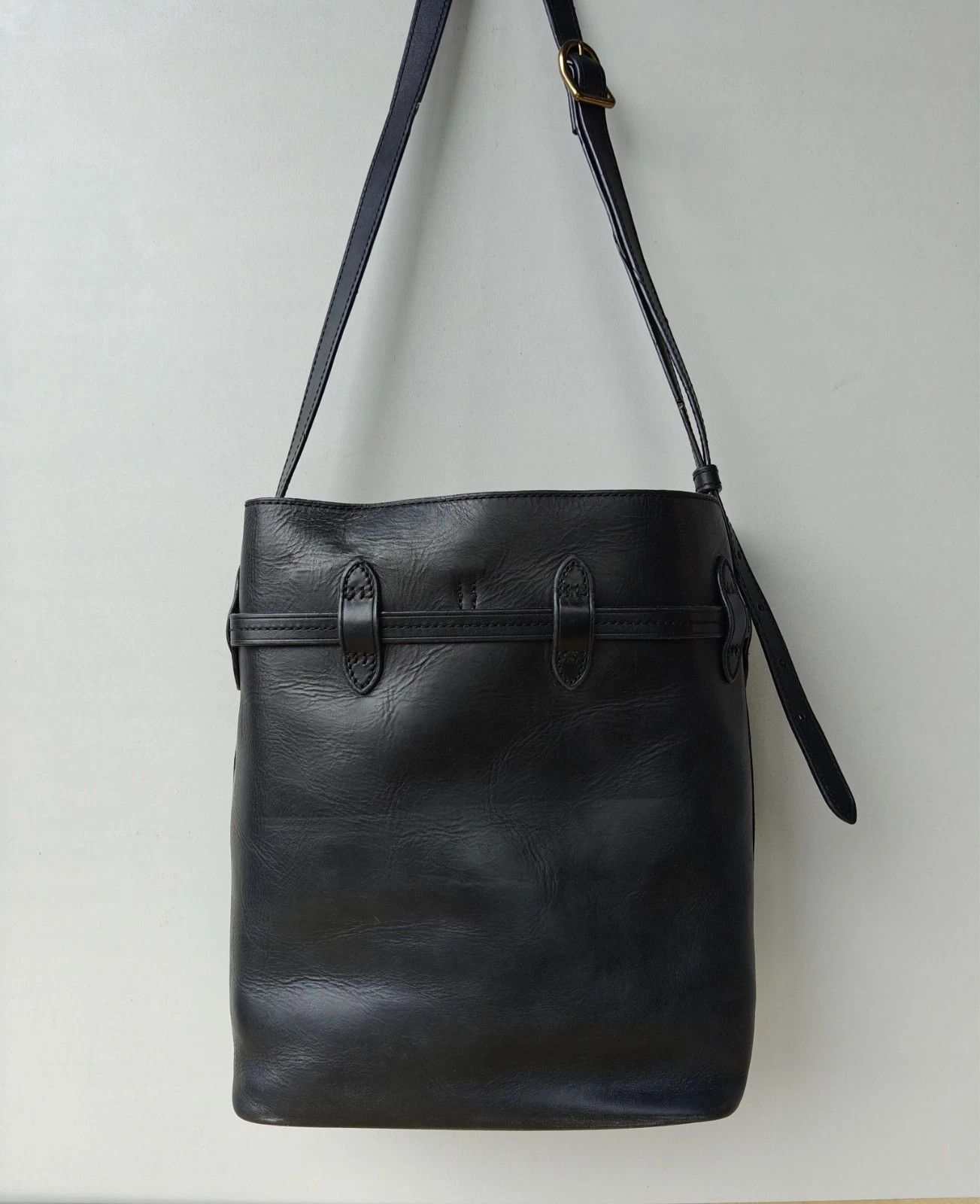 Polo Ralph Lauren Polo Ralph Lauren Bellport Leather Large Bucket Bag FTP 0001 Size ONE SIZE - 4 Thumbnail