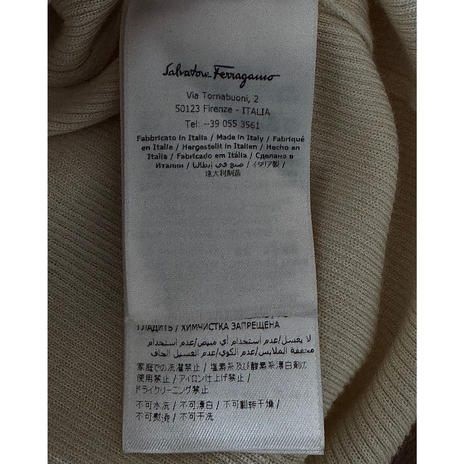 Salvatore Ferragamo Salvatore Ferragamo NWT Beige Knit Cowl Neck Top Size XS / US 0-2 / IT 36-38 - 6 Thumbnail