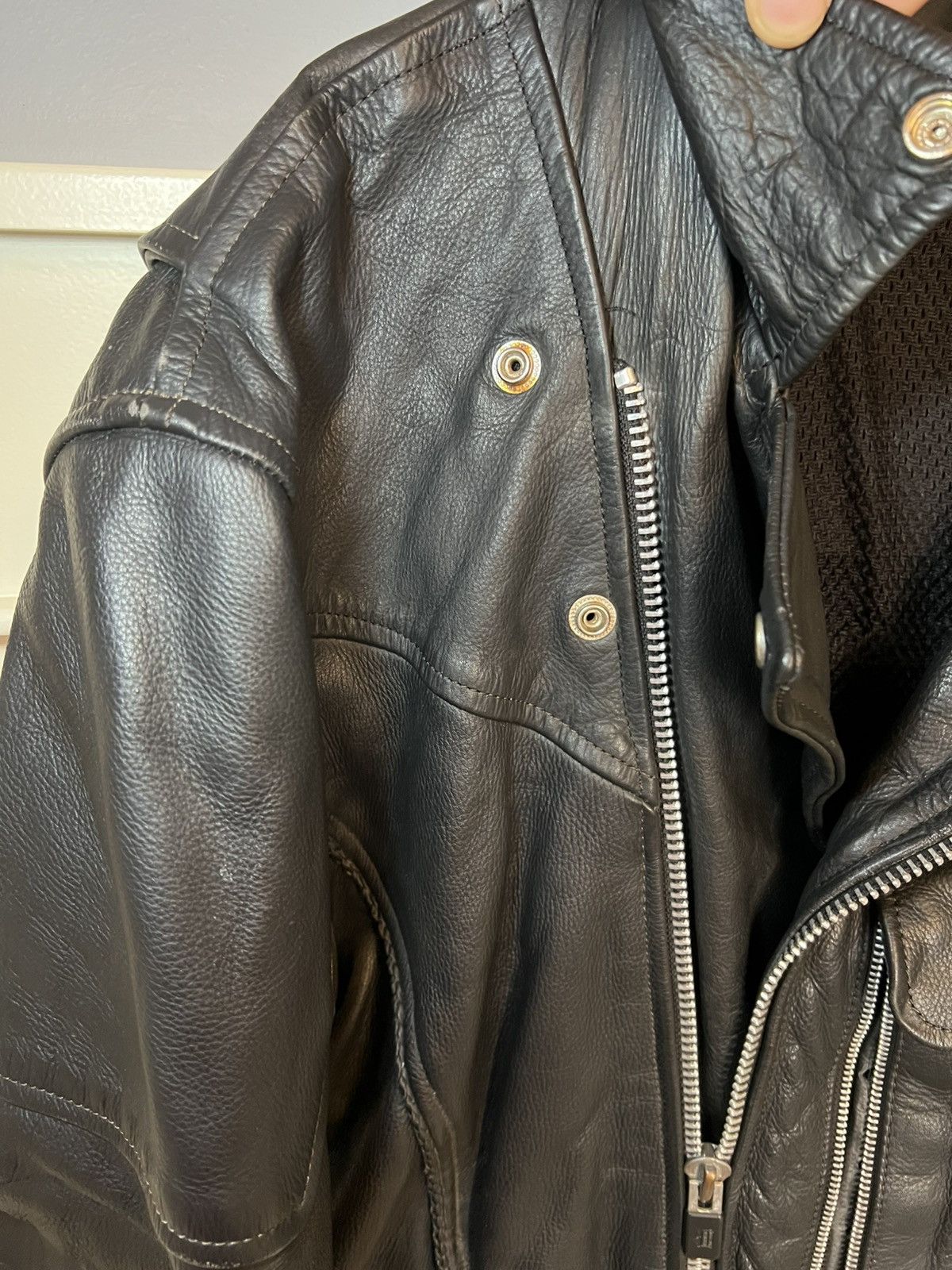 Vintage Vintage heavy leather biker jacket Size US XXL / EU 58 / 5 - 23 Thumbnail