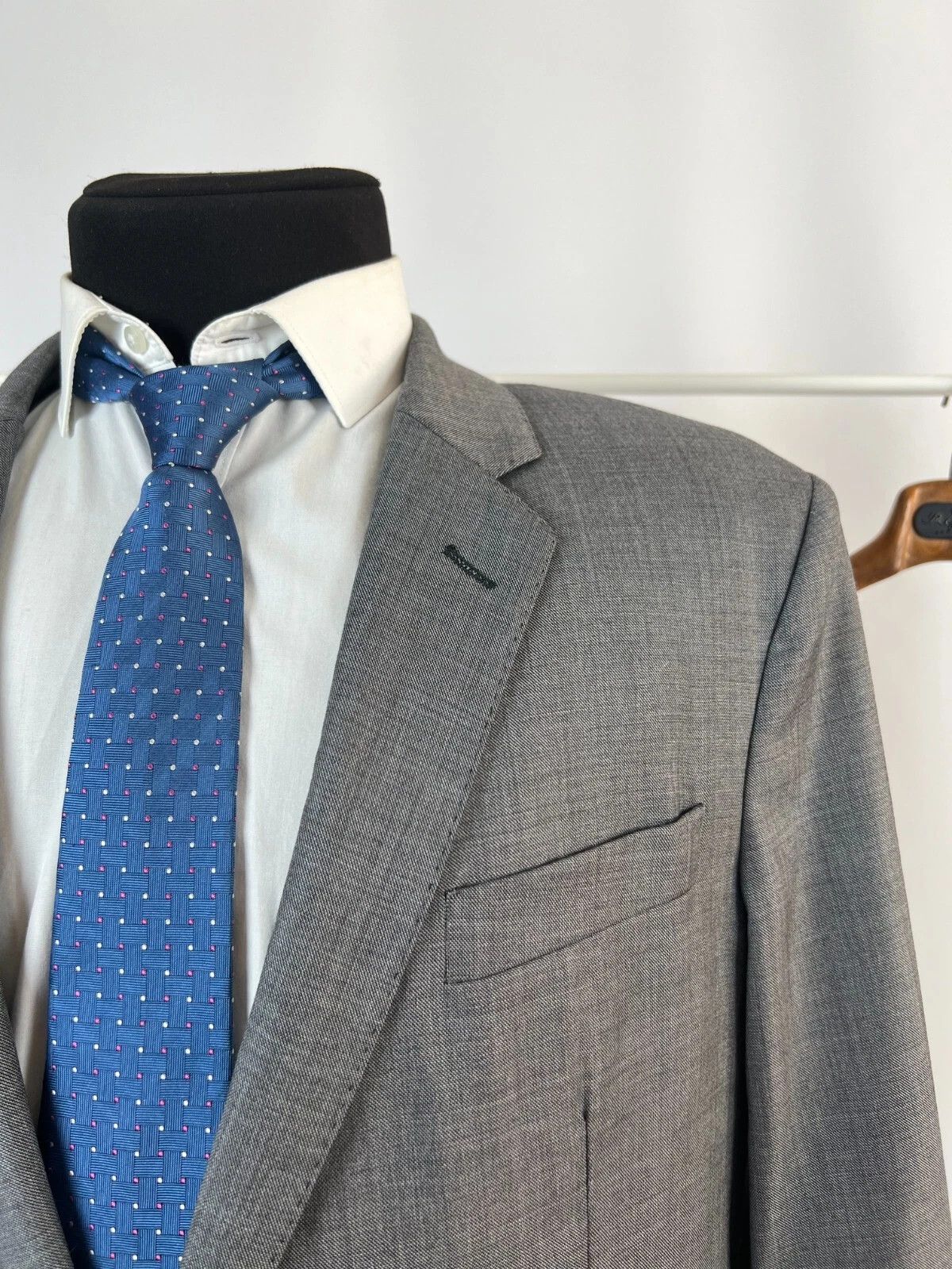 Hackett × Loro Piana Hackett Mayfair ing Loro Piana 120's Wool Grey Blazer Size 48R - 2 Thumbnail