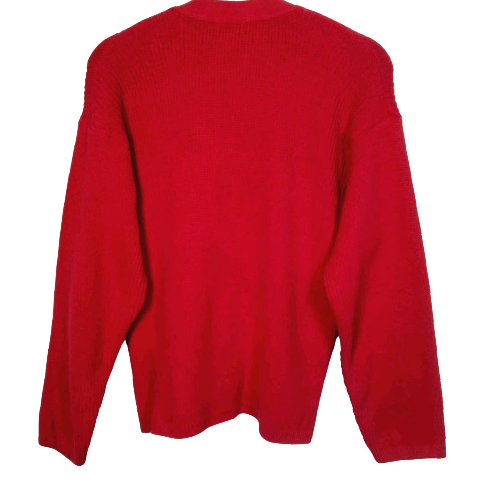 Vintage VINTAGE L.L. Bean Cardigan Sweater Small Red Cotton Ribbed Knit V Neck USA Made Womens Size S / US 4 / IT 40 - 2 Thumbnail