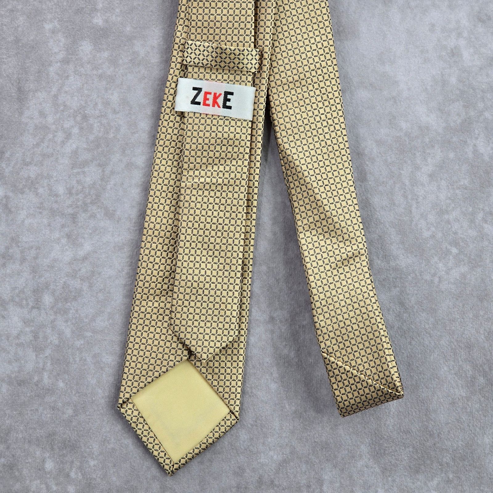 Other Zeke Gold Gray Square Silk Executive Neck Tie Men's Size 30 - 3 Thumbnail