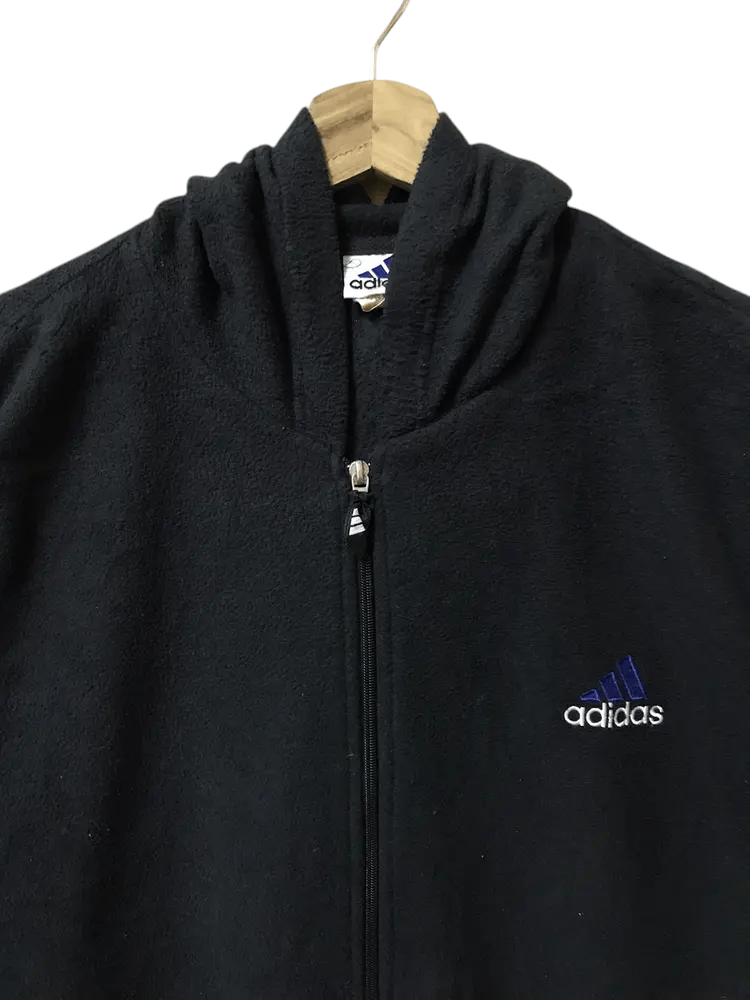 Adidas Vintage 90's Adidas 3 Stripes Fleece Hoodies Size US L / EU 52-54 / 3 - 3 Thumbnail