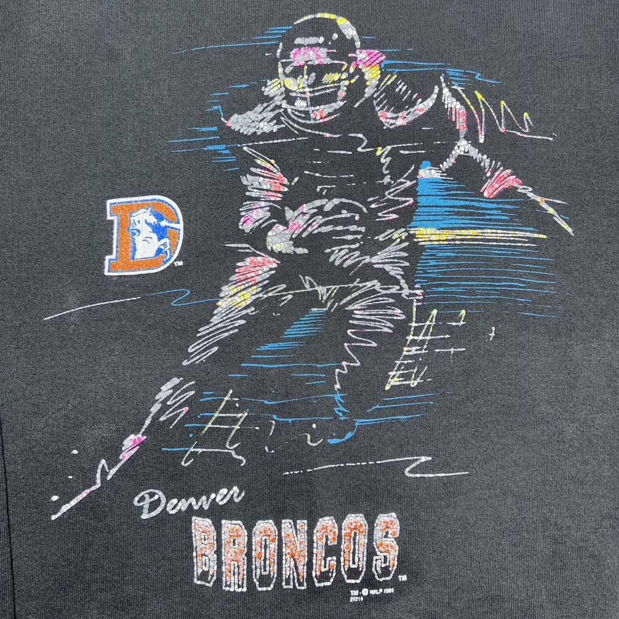 NFL Vtg 1991 NFL Denver Broncos Player Art Spell Out Sweatshirt Size US XL / EU 56 / 4 - 5 Thumbnail