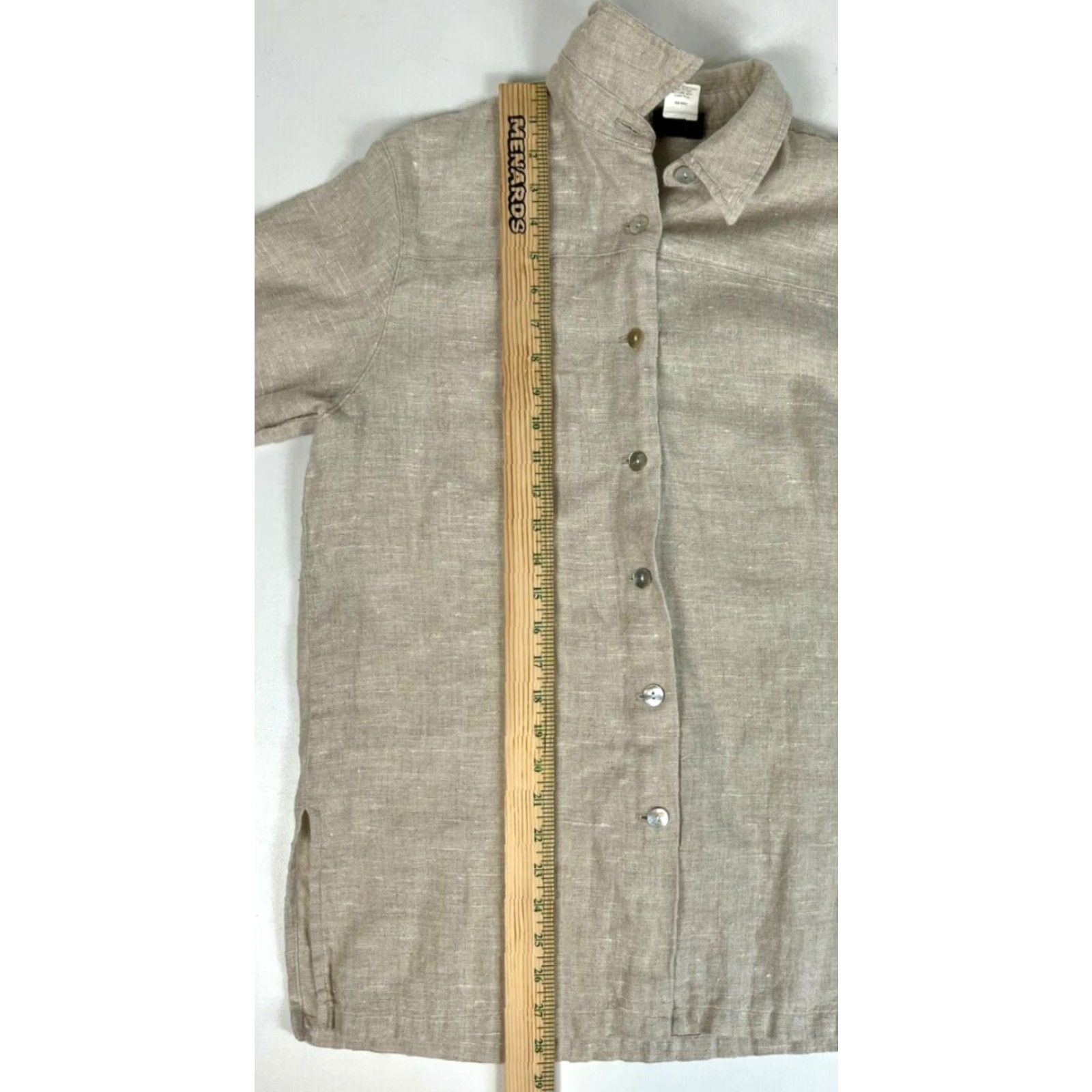Vintage VINTAGE Women's 20 South Linen Button Blouse Shirt Adult Large Natural Linen USA 3/4 Sleeve Collared Button Blouse Made in USA Size L / US 10 / IT 46 - 6 Thumbnail