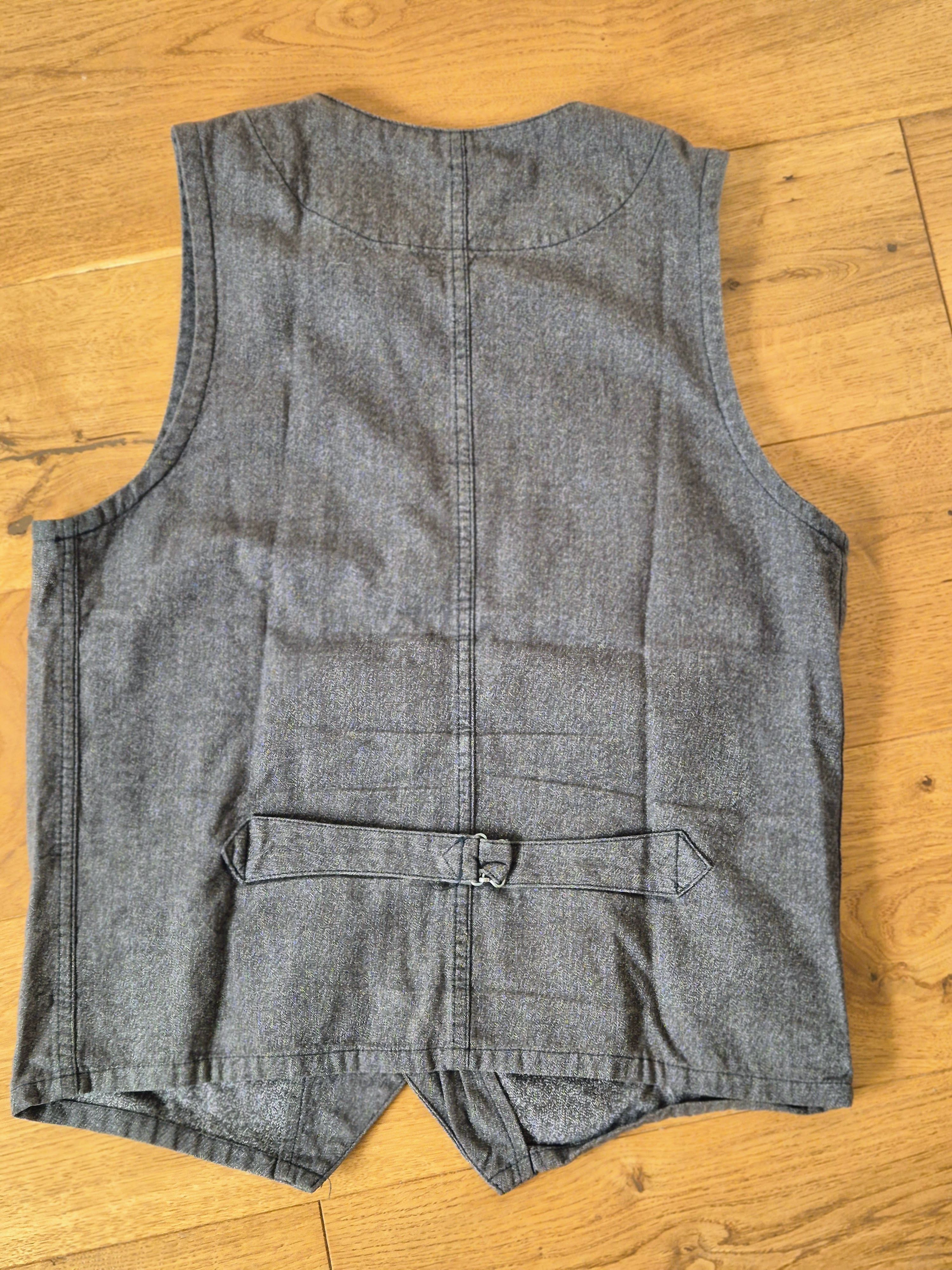 Sugar Cane Sugar Cane 1940s Style Cover Engineer Cotton Waistcoat Vest Size 40L - 7 Thumbnail