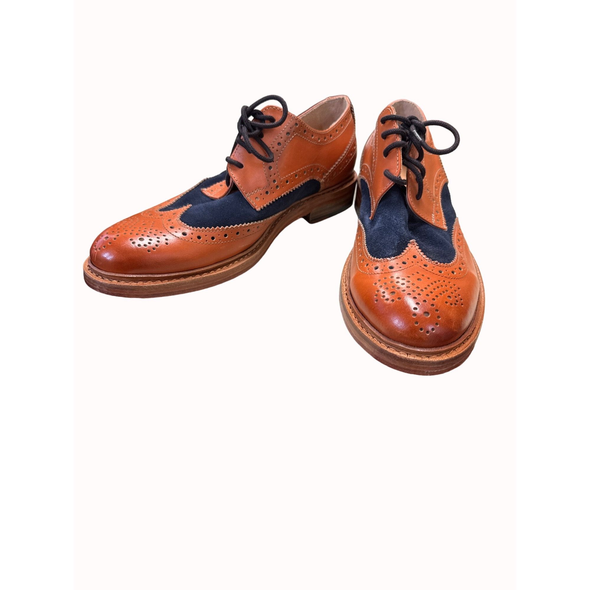 Designer Paul Malone Palm beach Bradford men’s brown navy blue Oxford Size US 10 / EU 43 - 11 Thumbnail