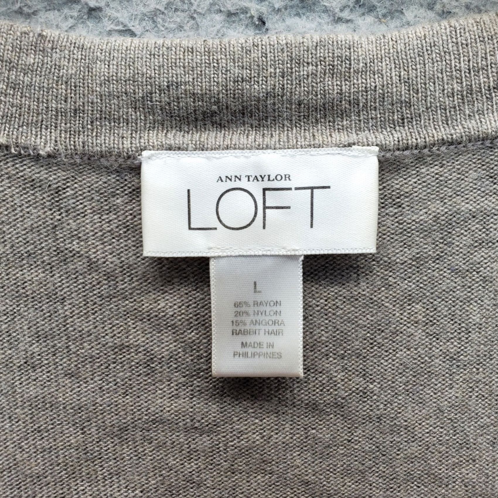 Loft LOFT Womens Cardigan Sweater L Brown Knit Long Sleeve Deep V-Neck Button Front Size L / US 10 / IT 46 - 3 Thumbnail