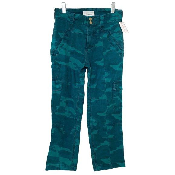Anthropologie Anthropologie Austin Cargo Pants Dark Turquoise Camo Size 26" / US 2 / IT 38 - 7 Thumbnail