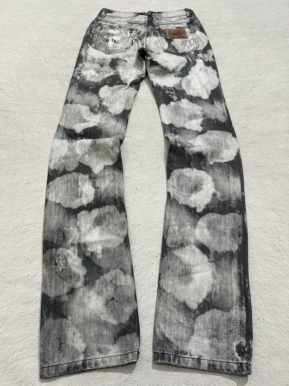 Kapital 2000s D&G Dolce Gabbana Print Painted Flare Jeans y2k Lgb Size US 30 / EU 46 - 2 Thumbnail