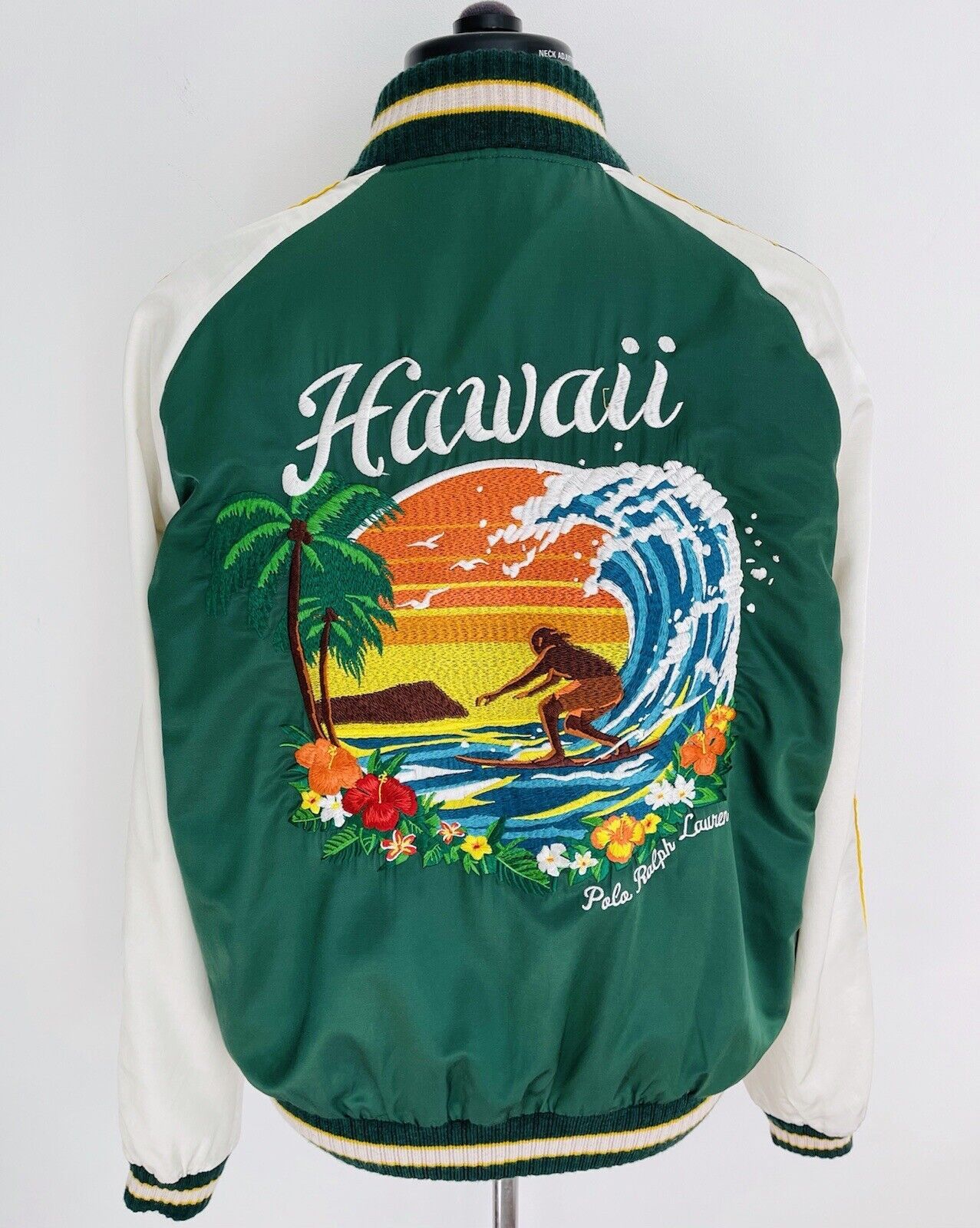Polo Ralph Lauren Polo Ralph Lauren Satin Hawaii Bomber Jacket Green Size XL Size US XL / EU 56 / 4 - 5 Thumbnail