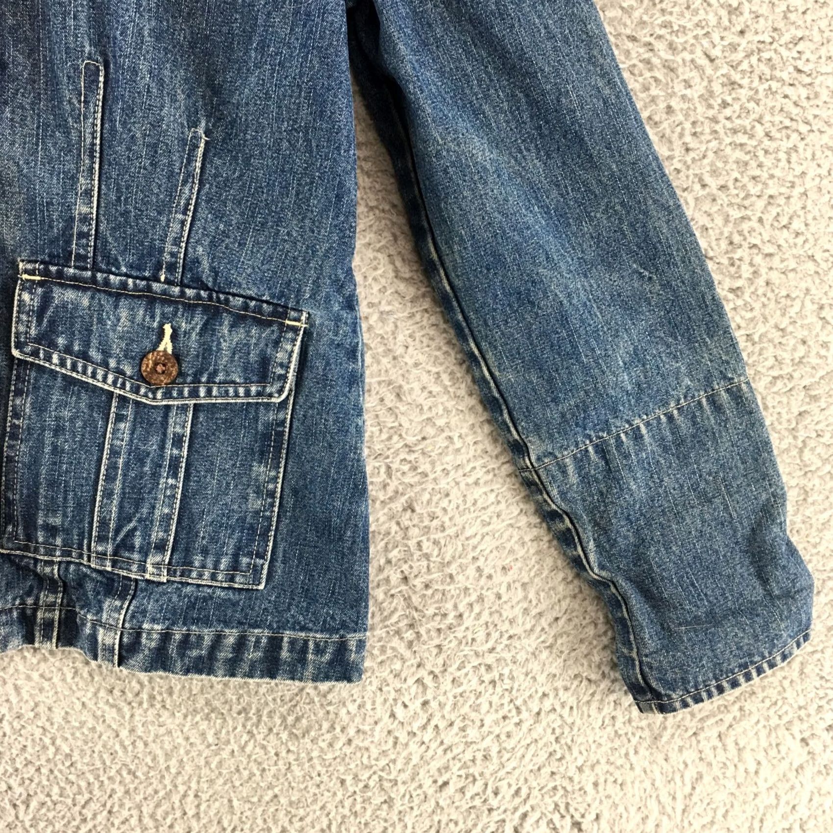 Denime Carribean Joe Jacket Womens S Blue Cotton Button Up Collared Pockets Size S / US 4 / IT 40 - 3 Thumbnail