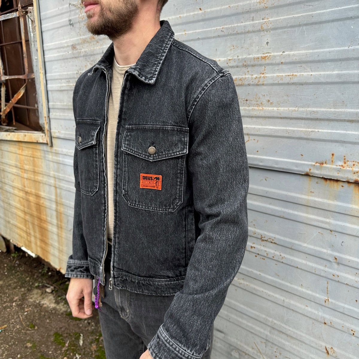 Japanese Brand × Vintage Vintage Pockets Denim Graphite Work Jacket Size US M / EU 48-50 / 2 - 3 Thumbnail