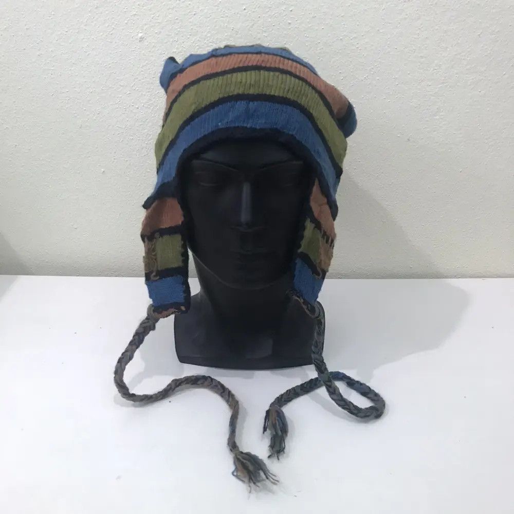 Japanese Brand Japanese Brand Stripe Earflap Beanie Hat Size ONE SIZE - 3 Thumbnail