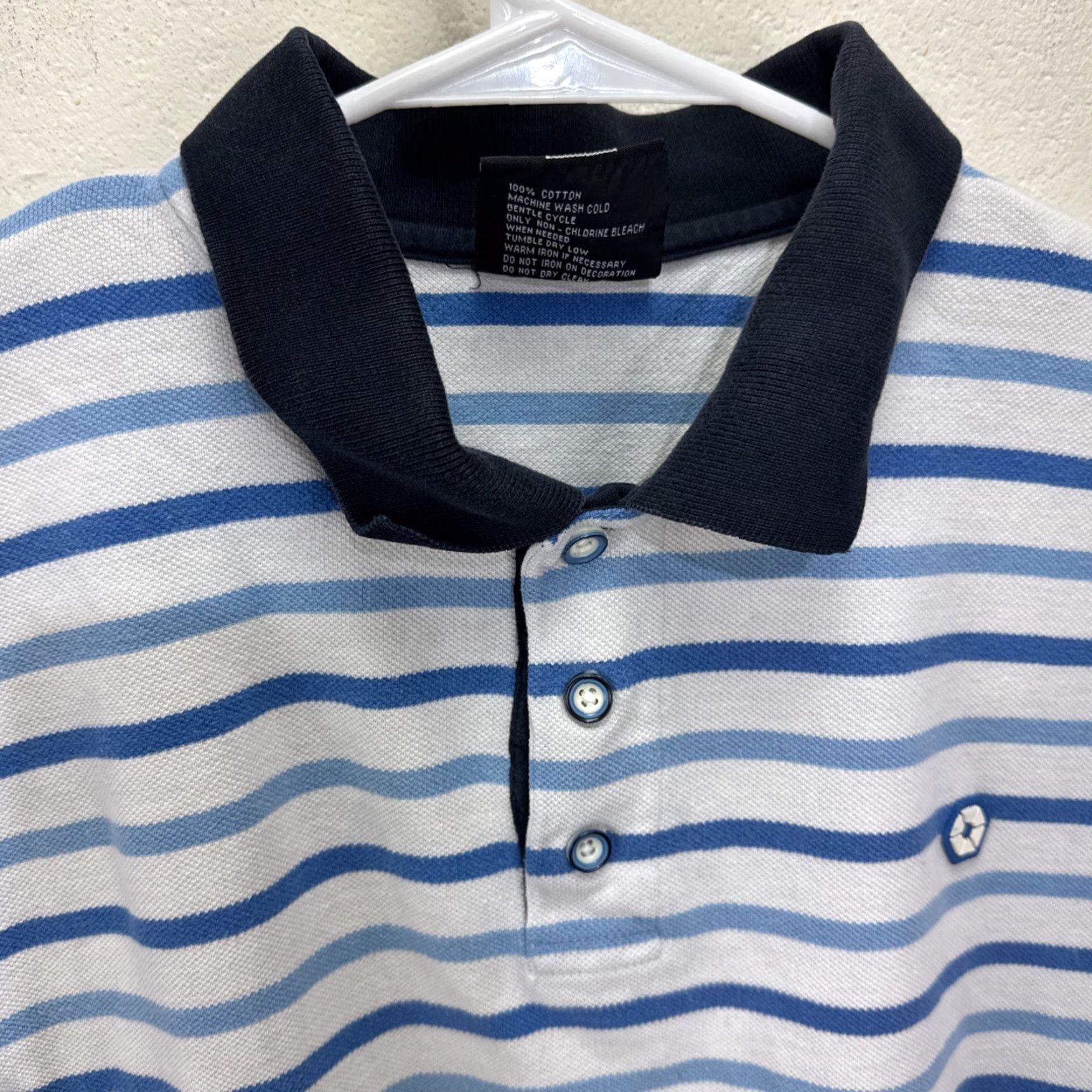 Southpole VINTAGE SouthPole Polo Shirt Men XL Blue White Striped 90s Hip Hop Casual Size US XL / EU 56 / 4 - 4 Thumbnail