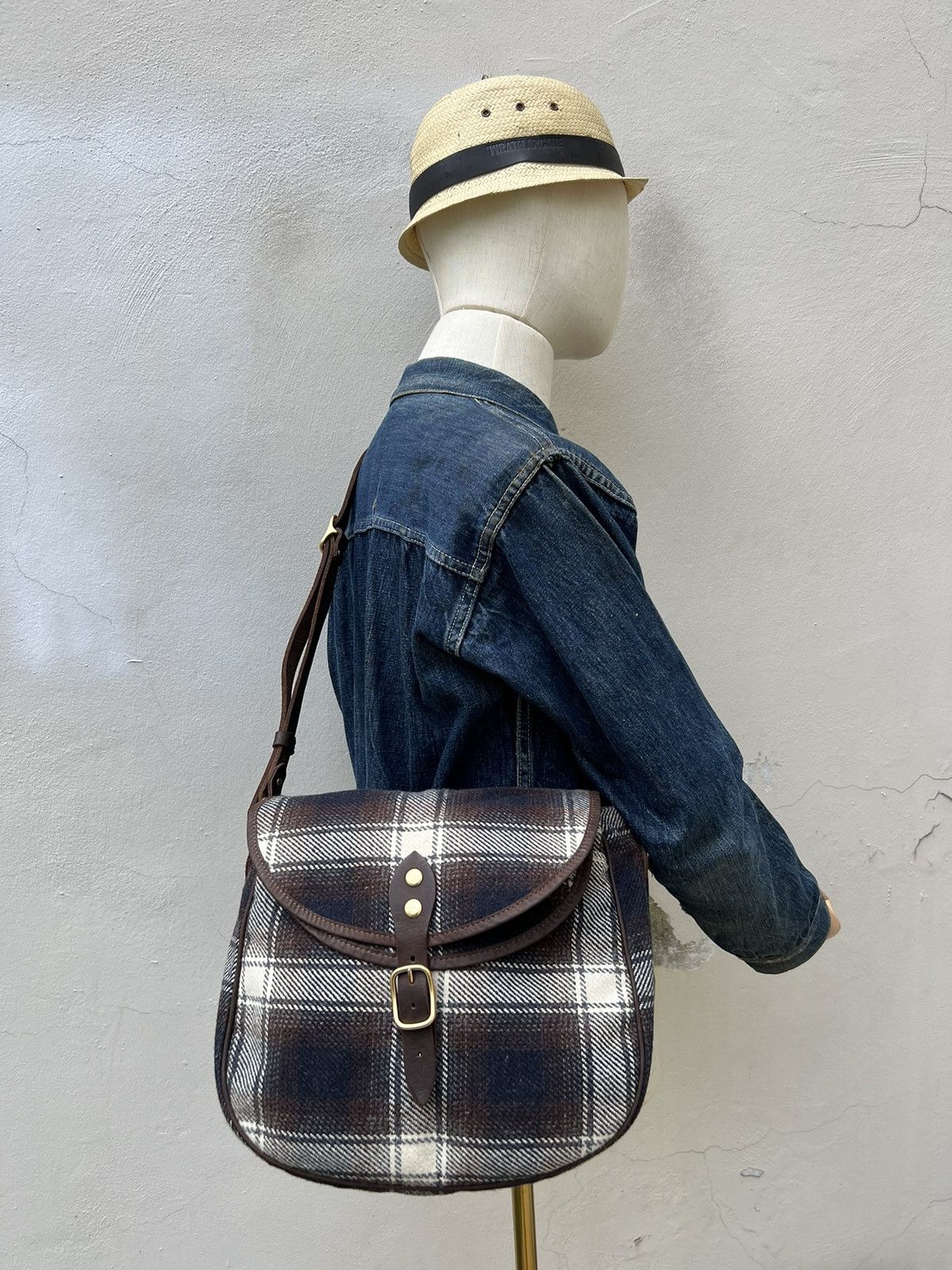 A P C x Bag Vintage 2000S Shadow Plaid Sling Bag, Men's