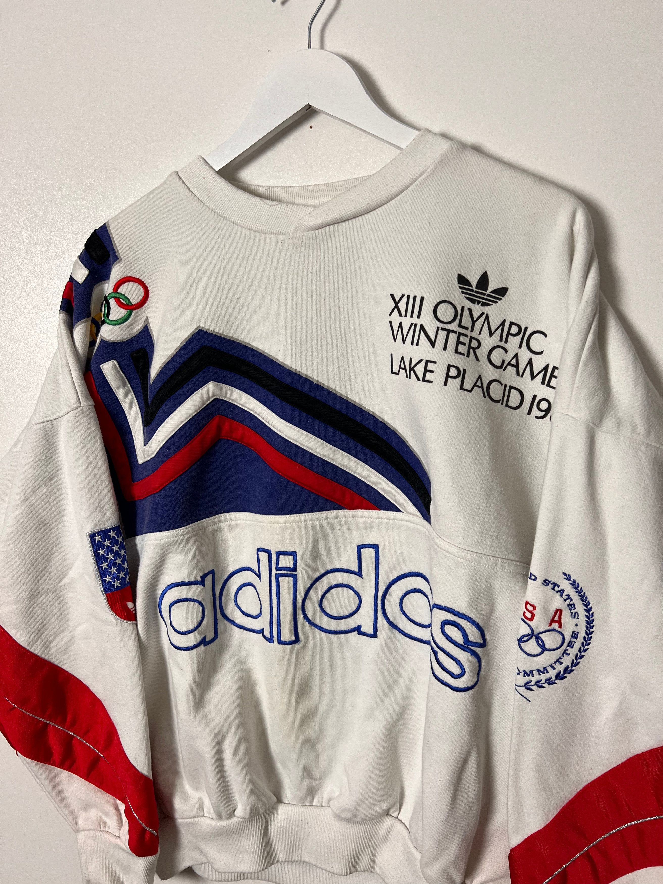 Adidas 90's Adidas Lake Placid Olympic Games 1980 Sweatshirt Size US L / EU 52-54 / 3 - 3 Thumbnail