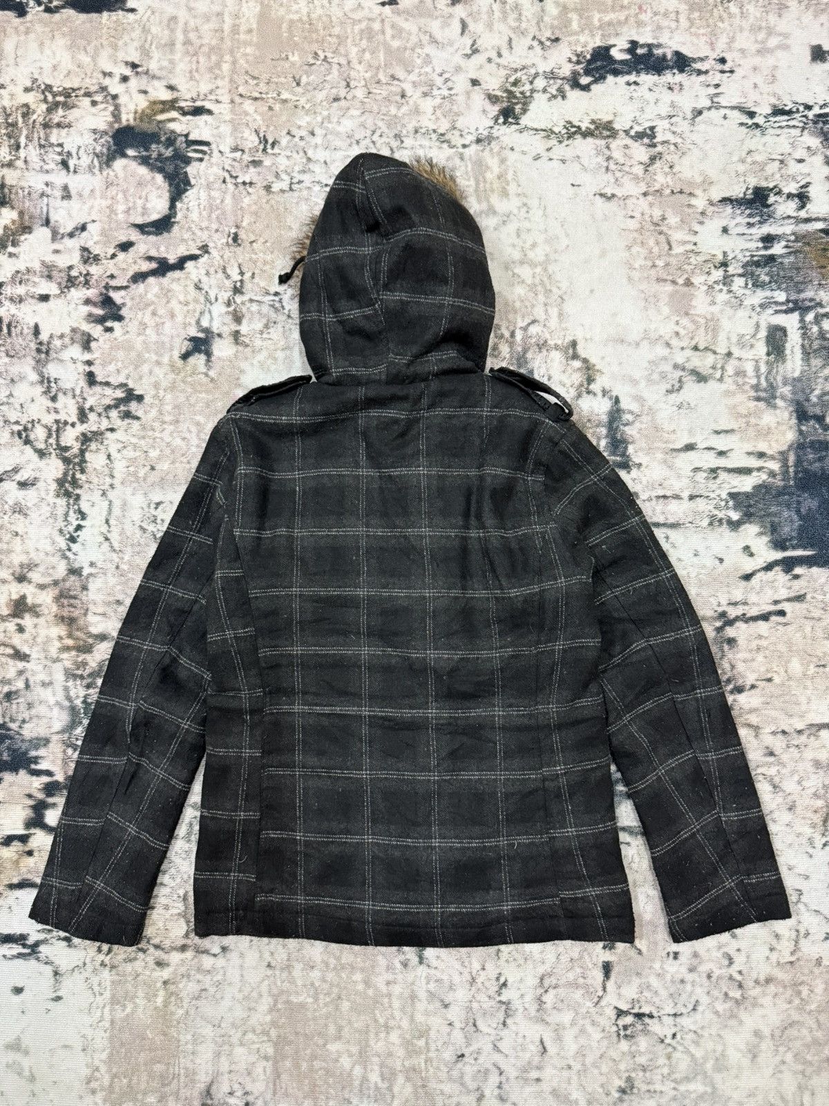 In The Attic In the Attic Rockers Garment wool plaid check fur jacket Size US S / EU 44-46 / 1 - 15 Thumbnail