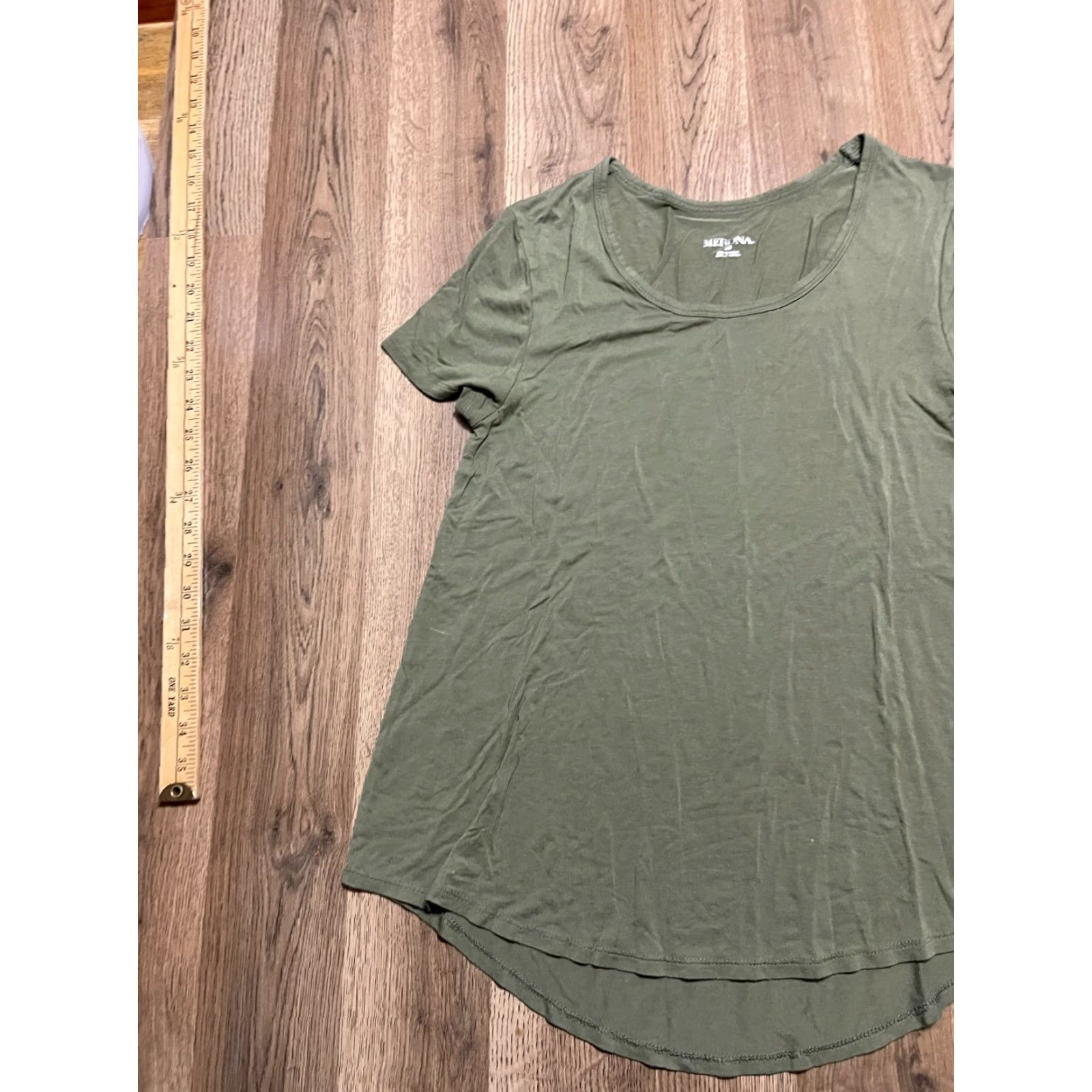 Merona Merona Shirt Women XS Green Short Sleeve Scoop Neck T-Shirt Casual XS Regular Solid 2000s? Size XS / US 0-2 / IT 36-38 - 4 Thumbnail