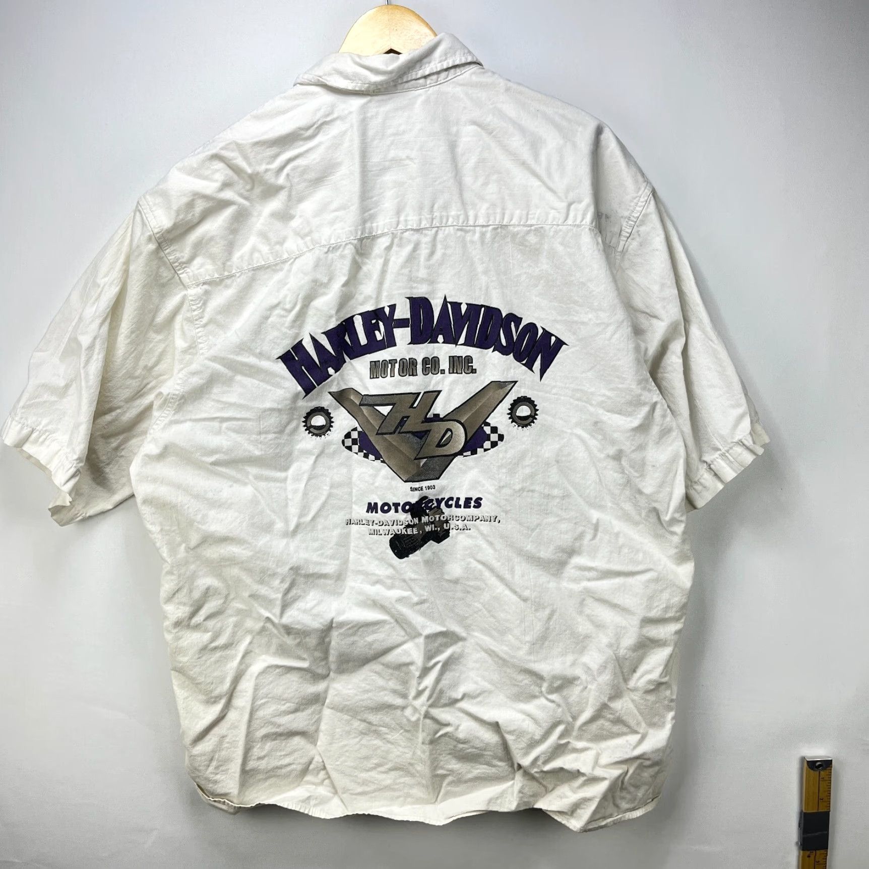 Harley Davidson VINTAGE Harley-Davidson Eagle Button-Up Shirt XL Men White 90s Shirt Vintage Harley-Davidson Mens XL White 90s Size US XL / EU 56 / 4 - 6 Thumbnail