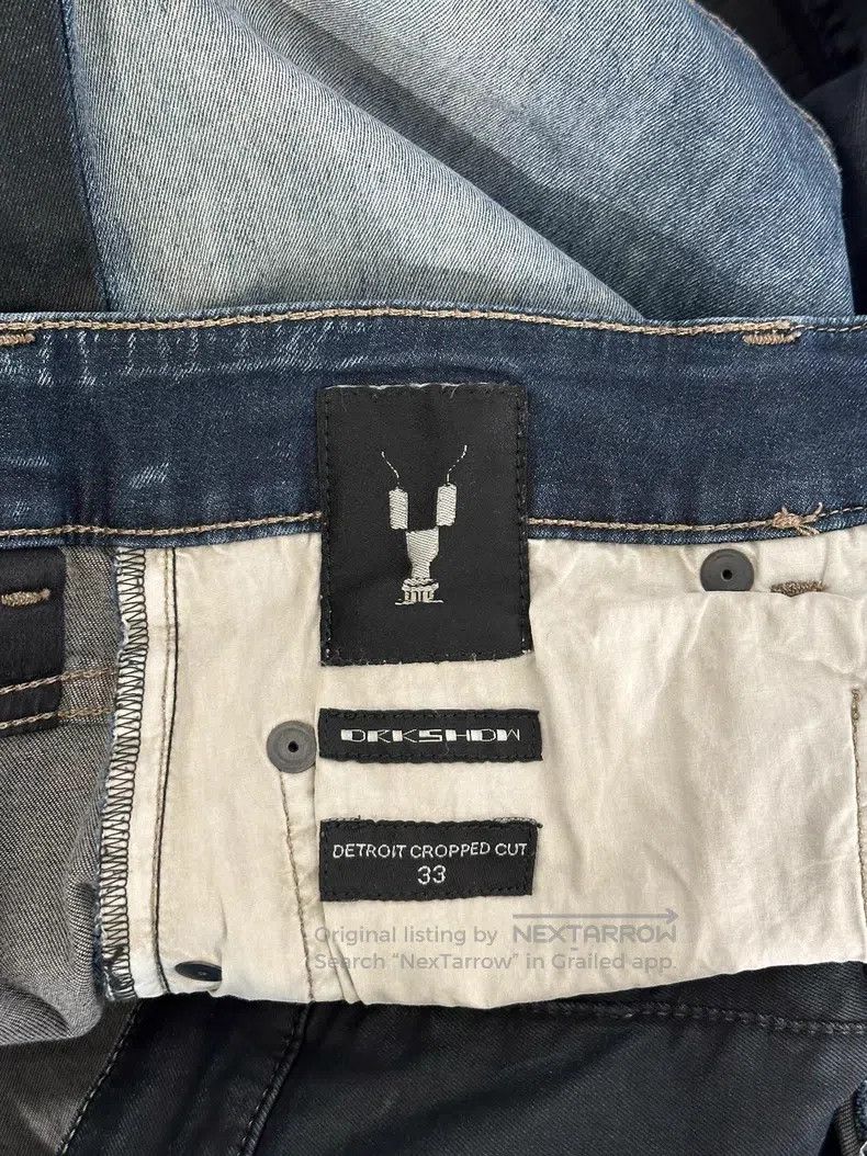 Rick Owens Rick Owens Wax-coated denim cropped pants with panels Size US 33 - 6 Thumbnail
