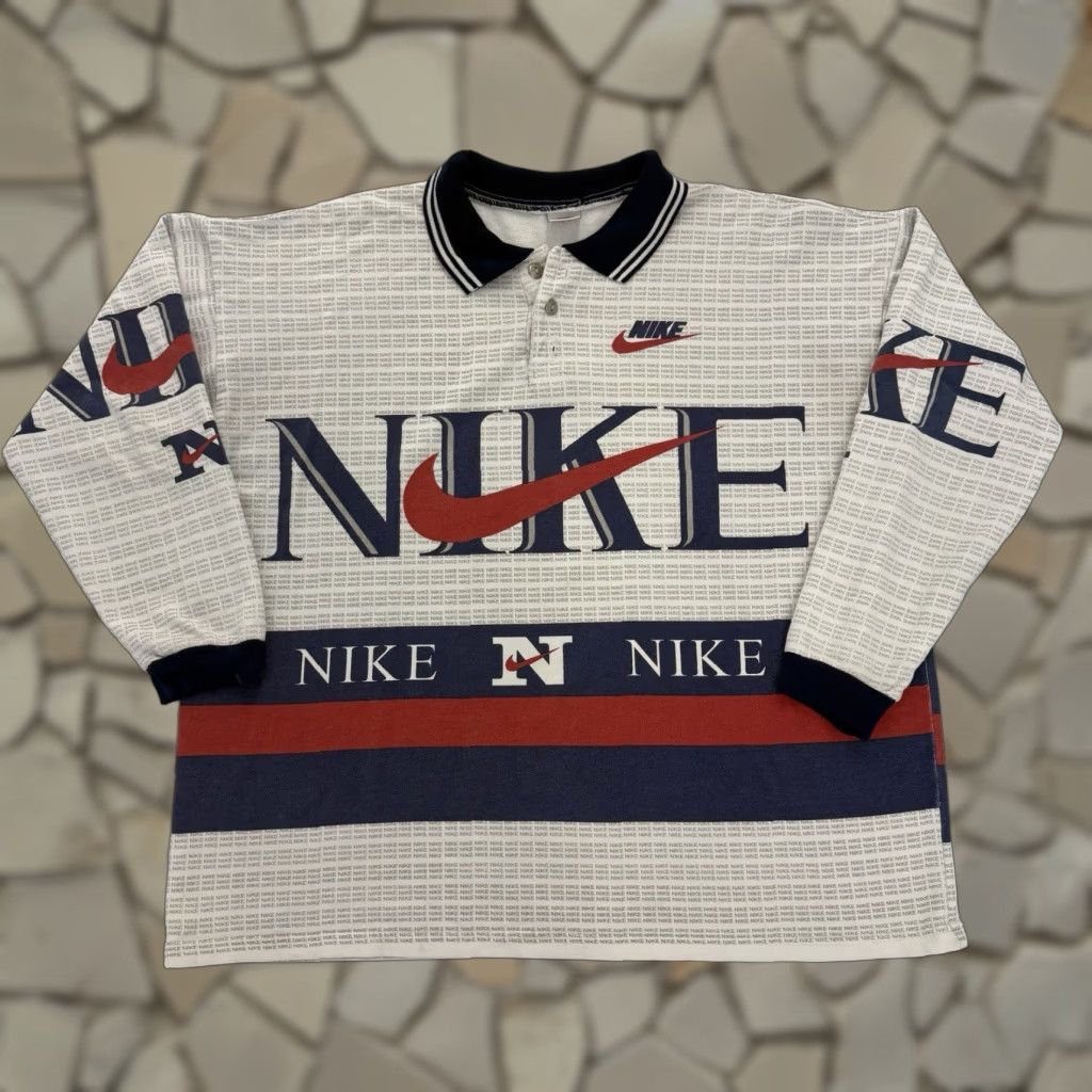 Vintage Nike Nike Shirt Red White And Blue VINTAGE Nike Long