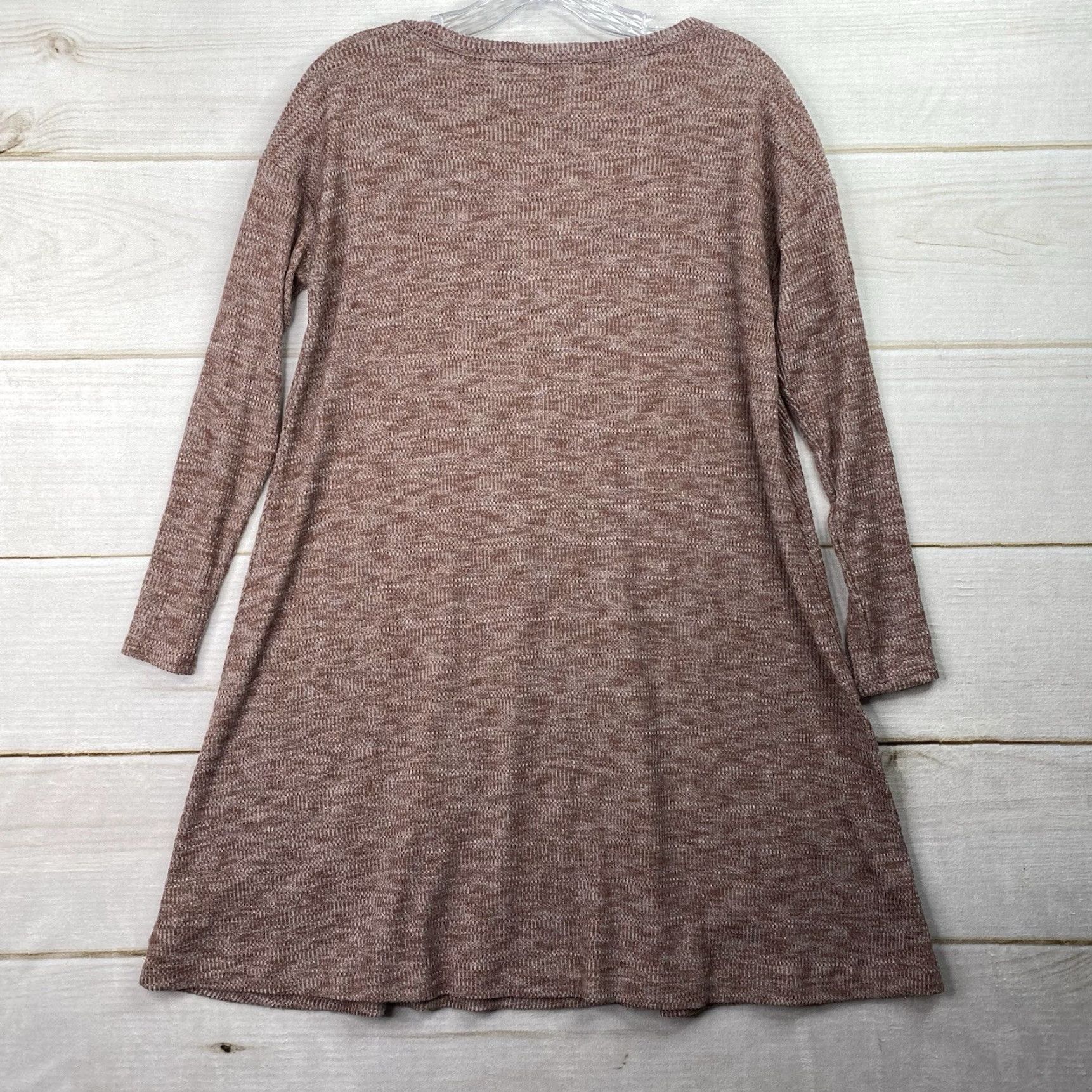 American Eagle Outfitters American Eagle Outfitters Nightgown Womens Pink Heather V-Neck Long Sleeve Heather Knit Gown S Satin/Polyester Spandex Size S / US 4 / IT 40 - 8 Thumbnail