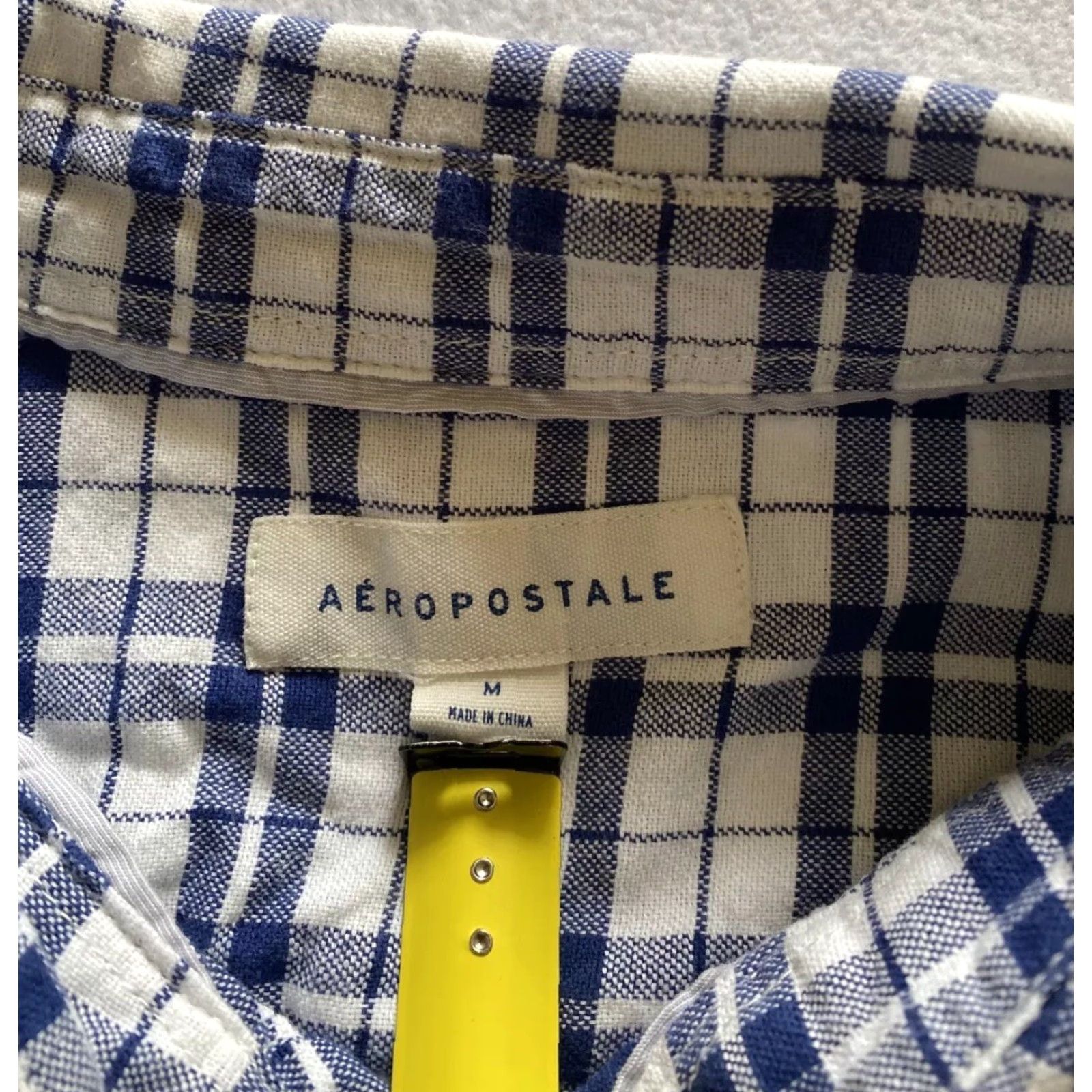 Vintage Aéropostale Mens Button Shirt Original Blue Plaid Long Sleeves 100% Cotton Dress Shirt M Mens Size US M / EU 48-50 / 2 - 3 Thumbnail