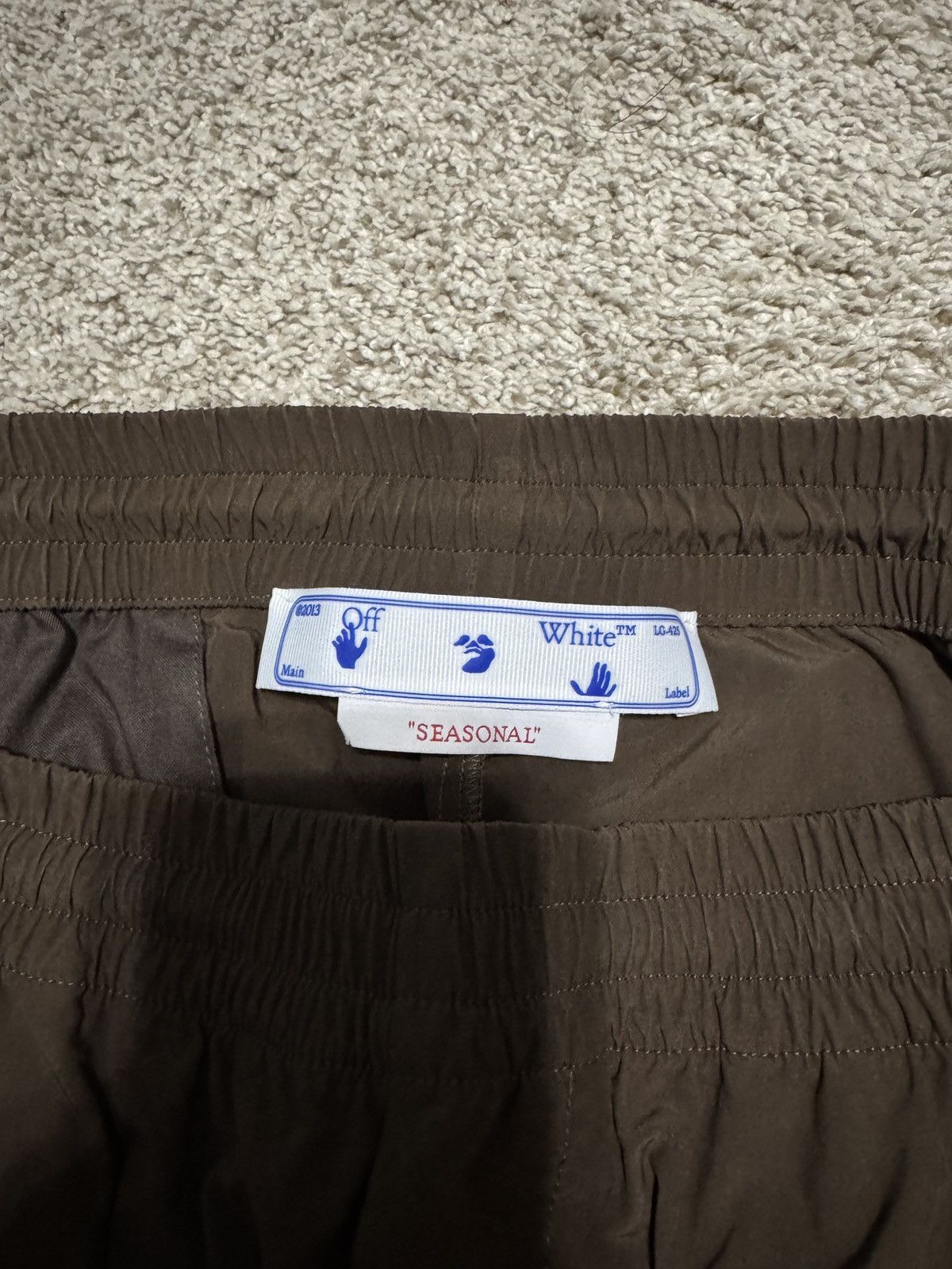 Off-White Off-White Logo Casual Joggers Brown Size US 32 / EU 48 - 6 Thumbnail