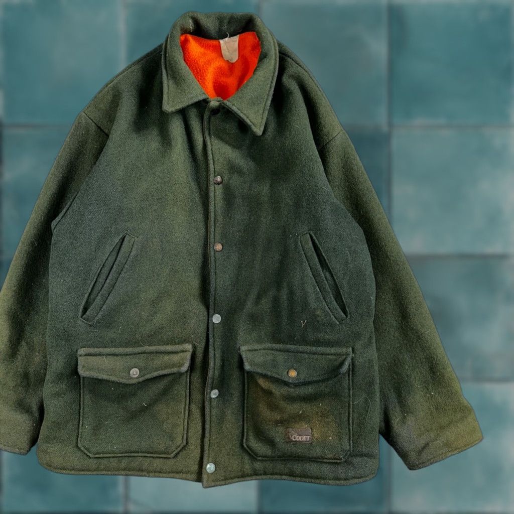 VTG Codet Wool Jacket Mackinaw Hunting Reversible Green Orange Outdoor Men’s L