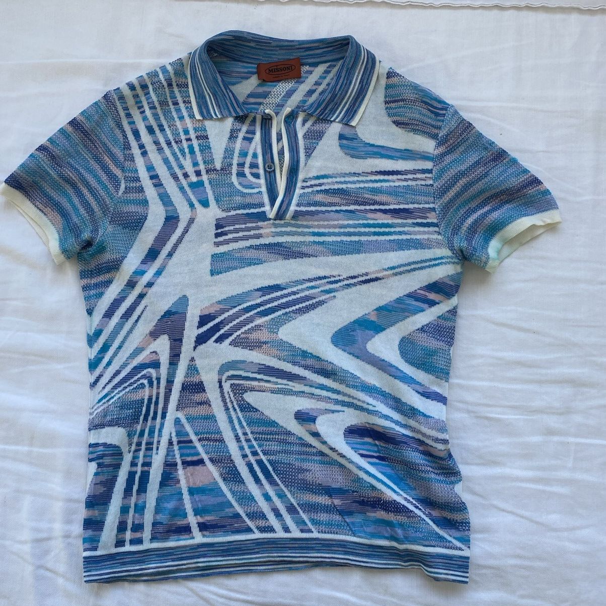 Missoni men cotton silk polo