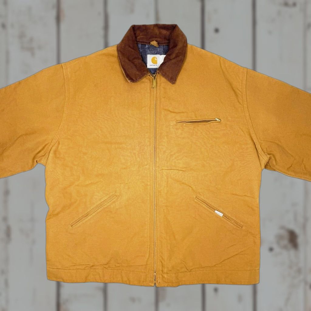 Carhartt VINTAGE Carhartt Detroit J01 Jacket Brown Blanket Lined Size 50 Tall USA Workwear Jacket Mens Regular Long Zip Size US M / EU 48-50 / 2 - 1 Thumbnail