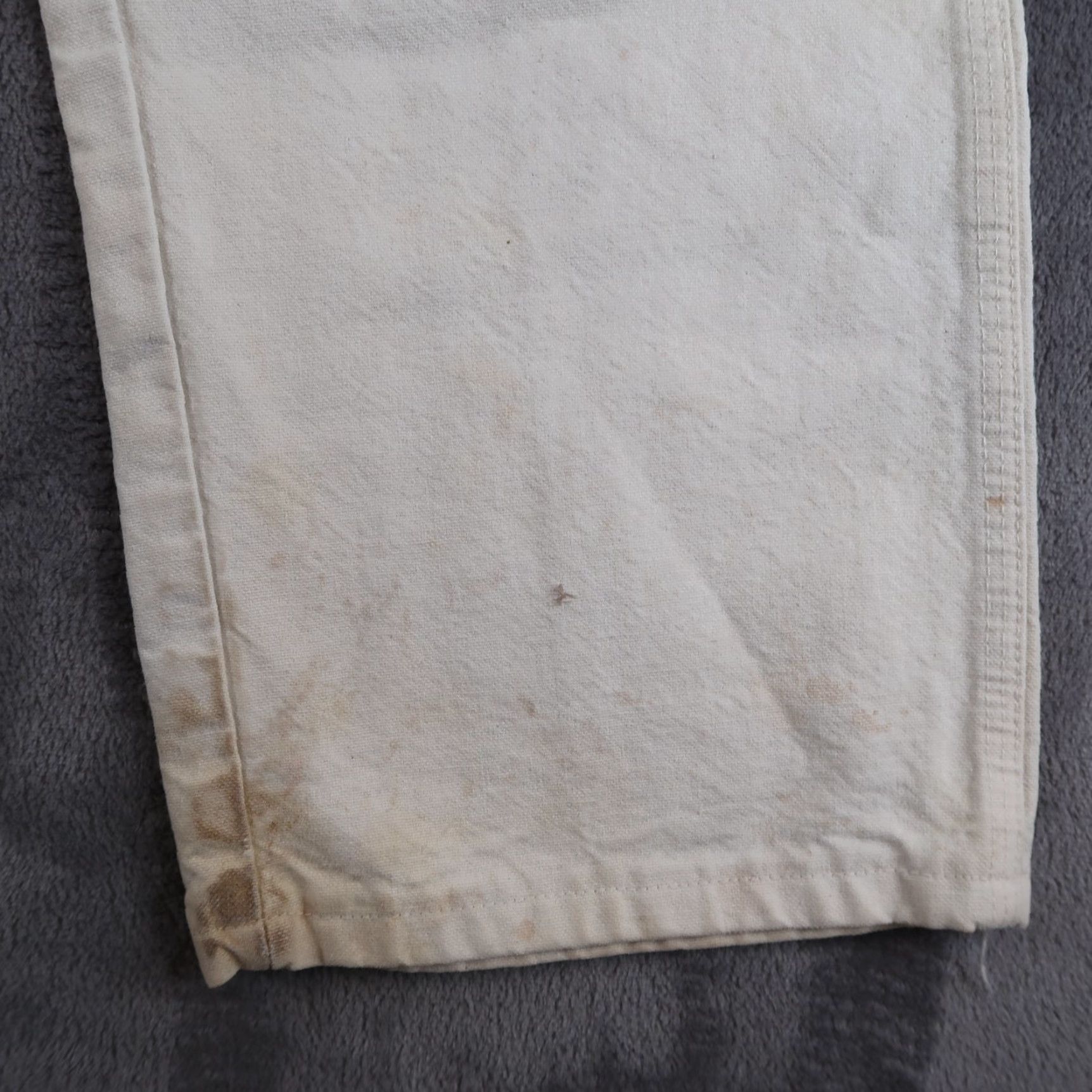 VINTAGE Big Ben Carpenter Pants White 90s Mens 32x32 Canvas Cotton Utility Pockets 5-Pocket Mens Boys?