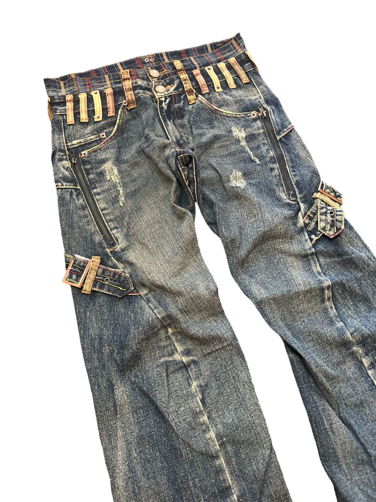 Japanese Brand SICK💥DOUBLE WAIST‼️BREATH MINT DISTRESSED DENIM PANT Size US 30 / EU 46 - 6 Thumbnail