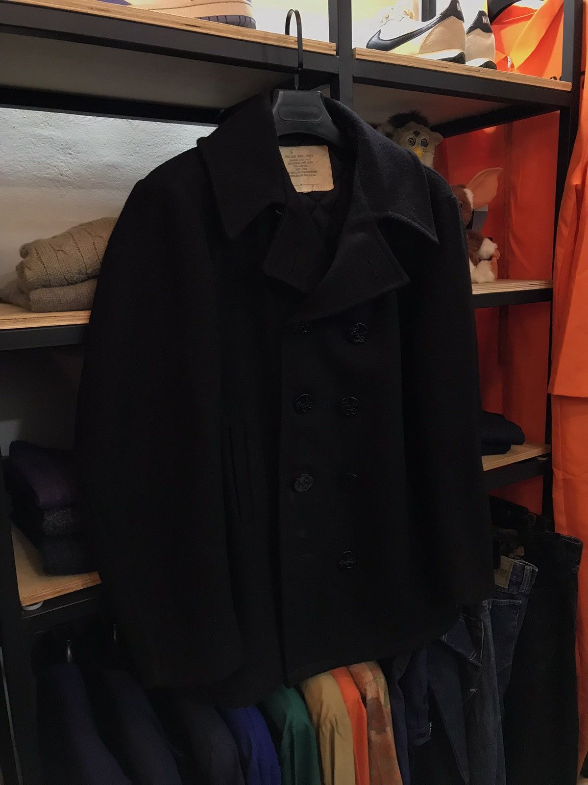 vintage US NAVY (usn) OFFICER PEA COAT pure wool