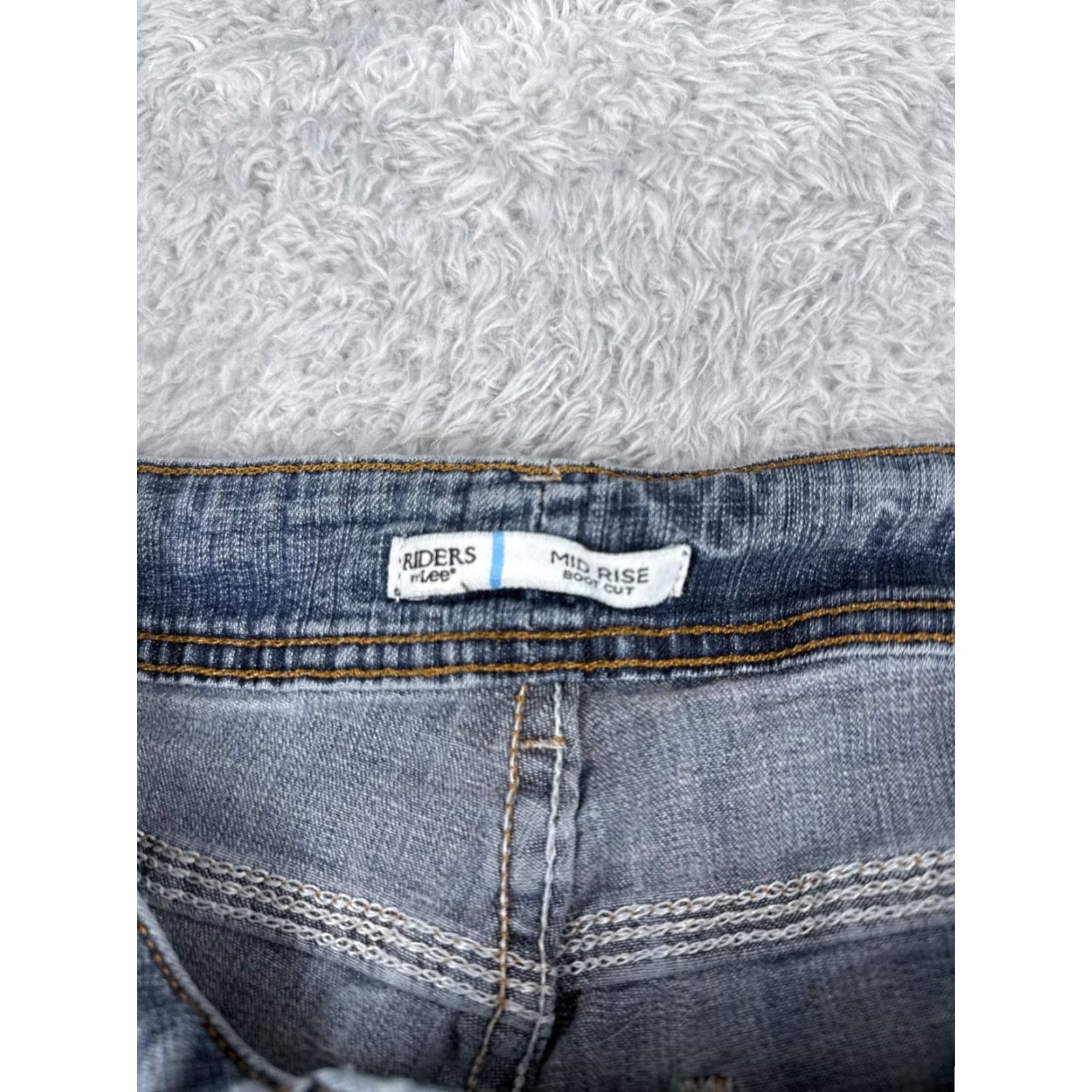 Lee Lee Women's Blue Denim Bootcut Pants 10P Regular Fit Low Rise Stretch Casual Jeans Size 32" / US 10 / IT 46 - 6 Thumbnail