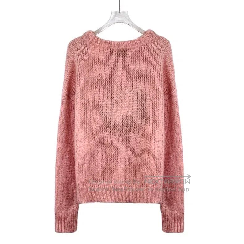 Gucci Gucci Pink floral letter embroidery horsehair round-neck l Size S / US 4 / IT 40 - 2 Thumbnail