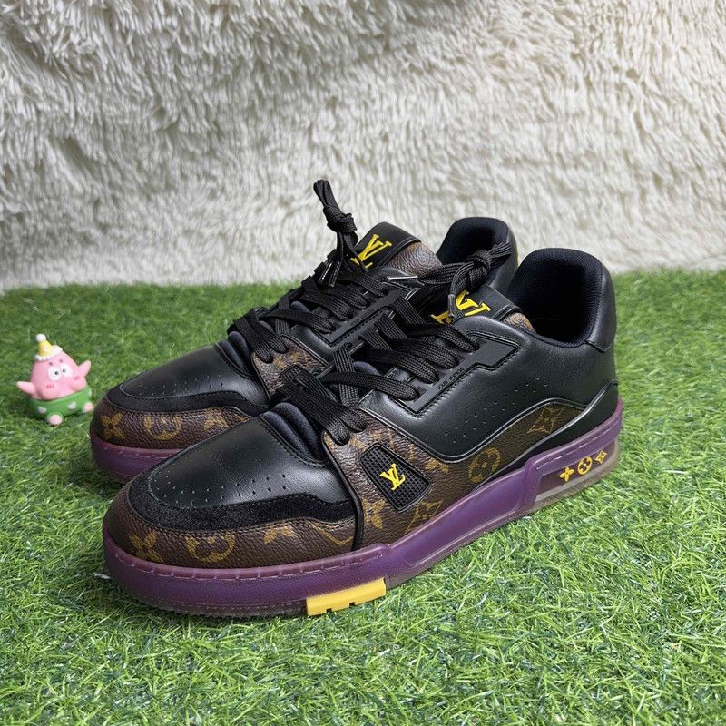 Louis Vuitton Louis Vuitton Trainer Casual Sneakers in Purple and Black 0089 Size US 8 / EU 41 - 1 Thumbnail