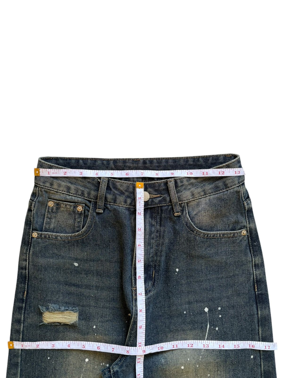 Japanese Brand Vintage Japanese Brand Painted Splattered Ripped Baggy Jeans Size 26" / US 2 / IT 38 - 10 Thumbnail