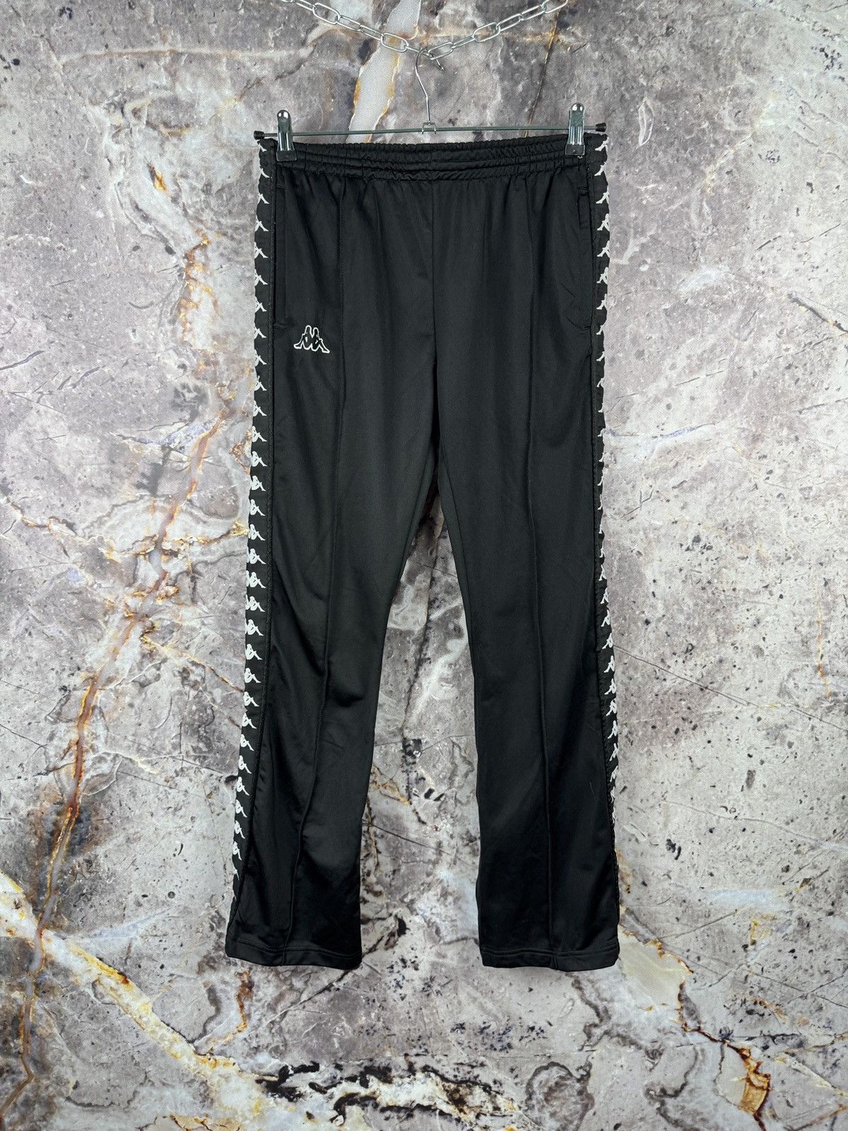 Kappa Kappa Authentic Black Track Pants with Logo Taped Sides Size US 30 / EU 46 - 1 Thumbnail