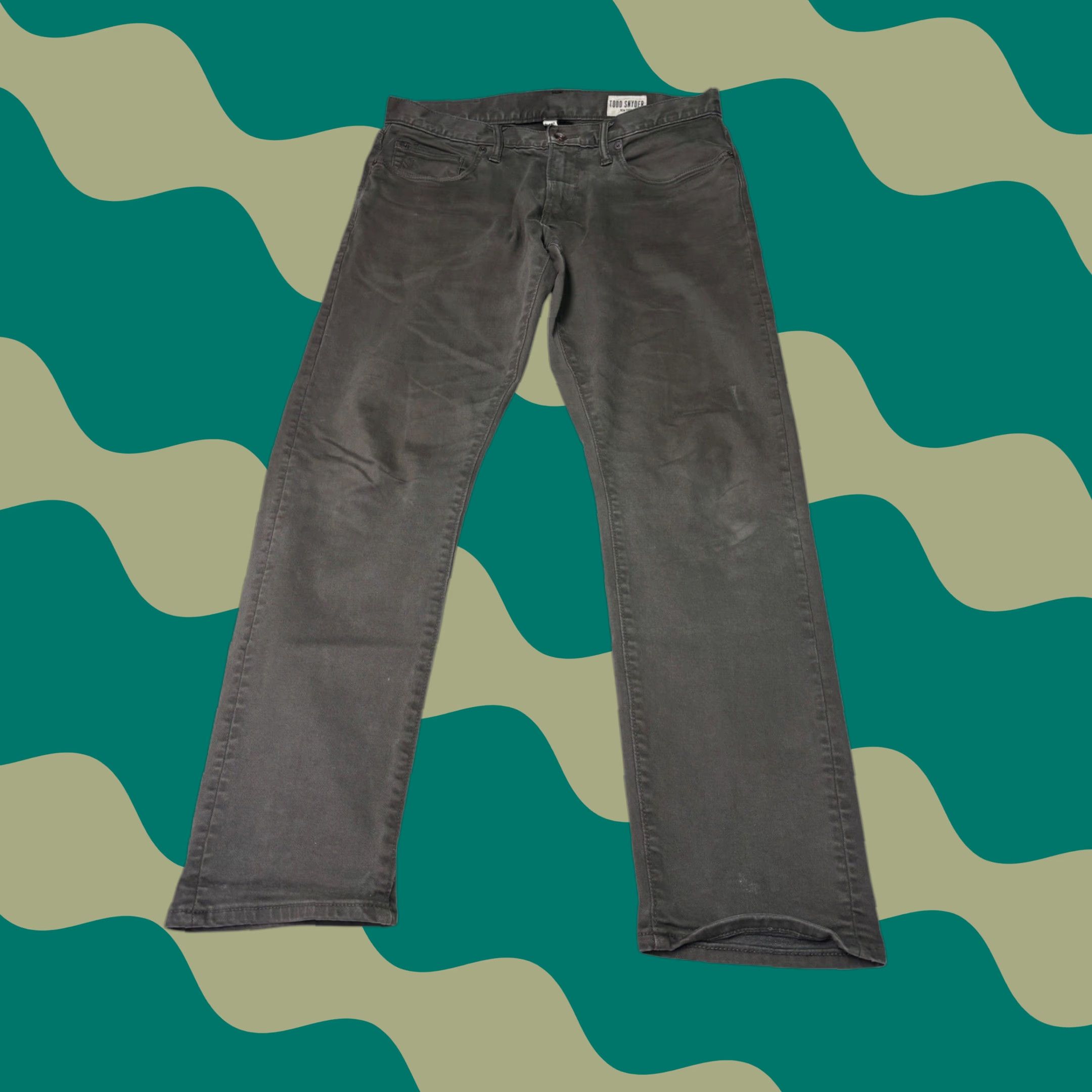Todd Snyder Todd Snyder Stretch 5-Pocket Chino Pants Gray Brown 31x30 Mens Slim Straight 5-Pocket Denim Styling Size US 31 - 1 Thumbnail