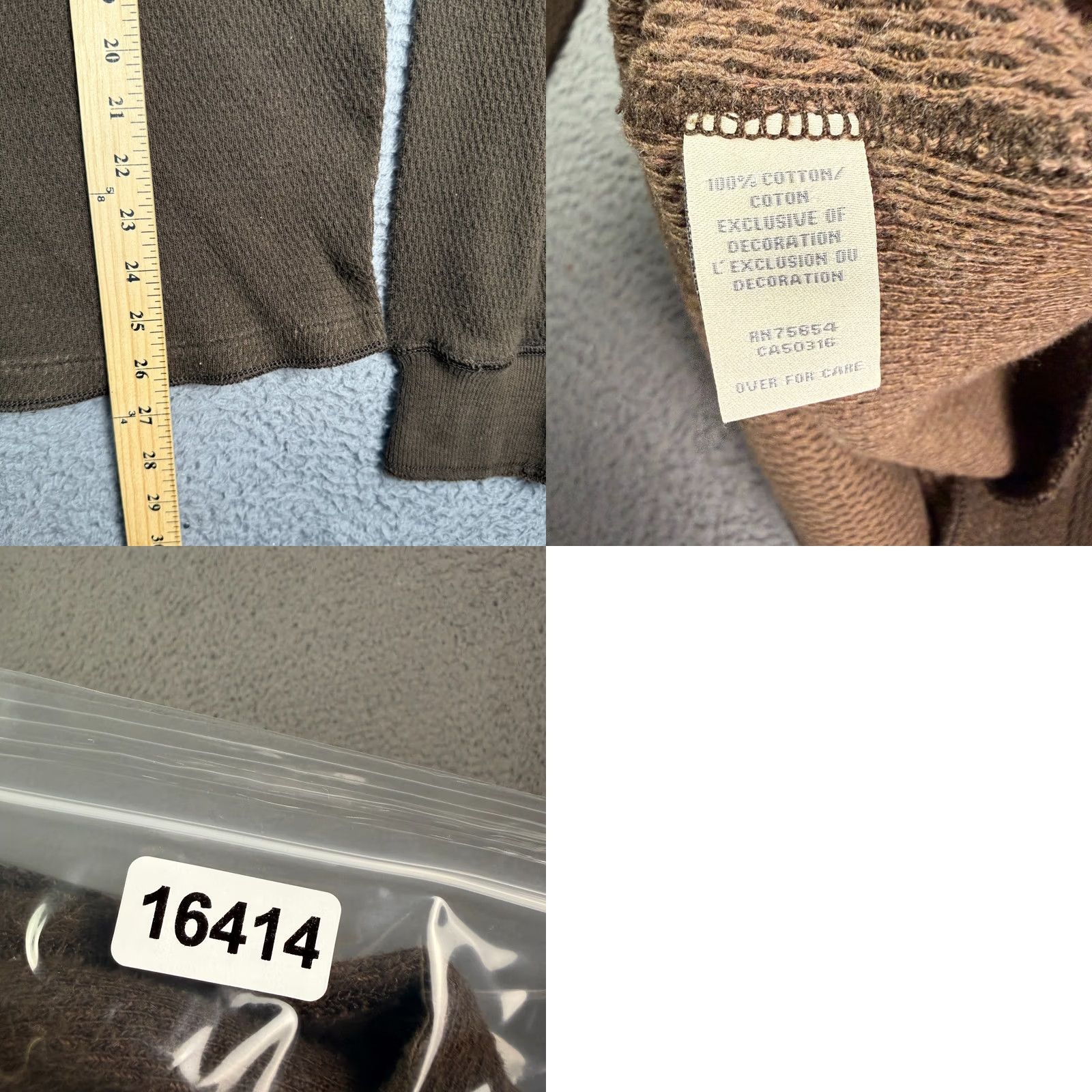 Abercrombie & Fitch VINTAGE Abercrombie & Fitch Waffle Knit Thermal Shirt Mens L Brown Muscle Fit Size US L / EU 52-54 / 3 - 8 Thumbnail