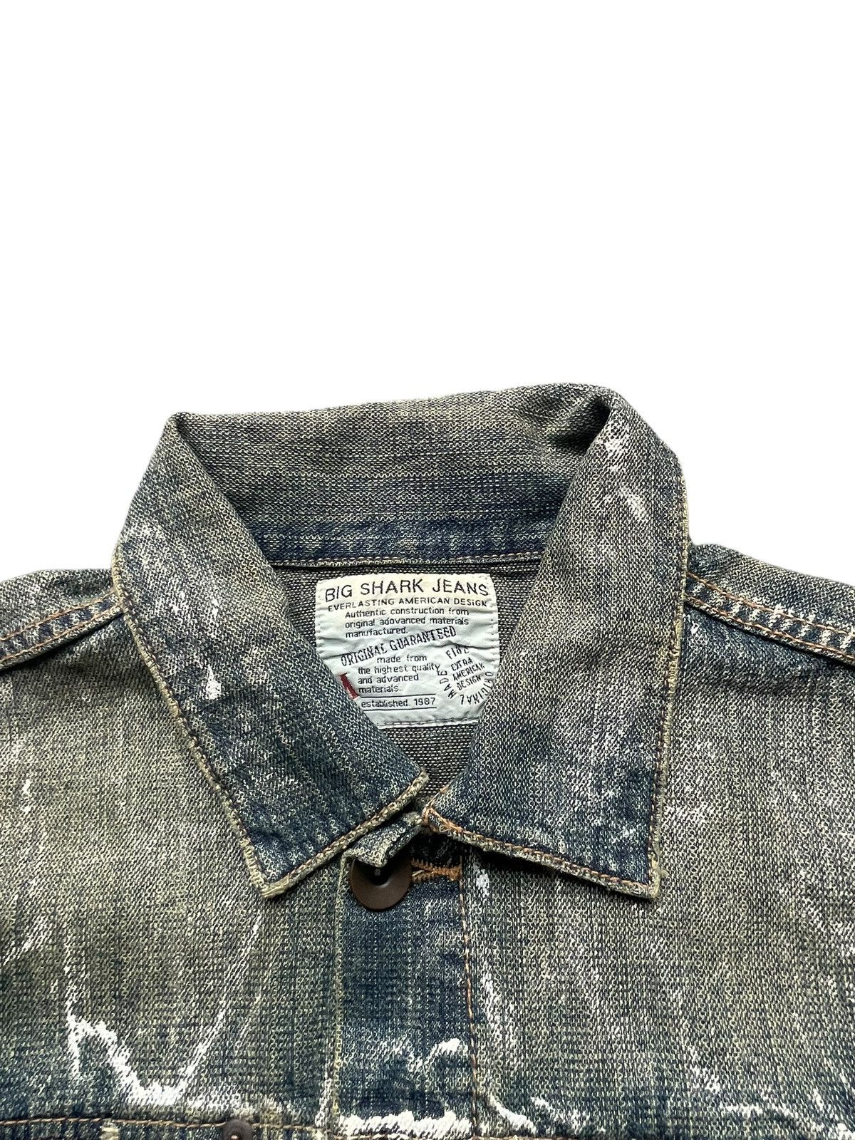 Japanese Brand Big Shark Painted Denim Jacket Size US S / EU 44-46 / 1 - 4 Thumbnail