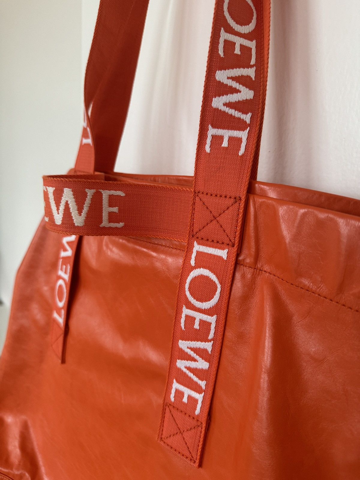 Loewe Loewe Fold Shopper Tote - Orange Leather Size ONE SIZE - 2 Thumbnail