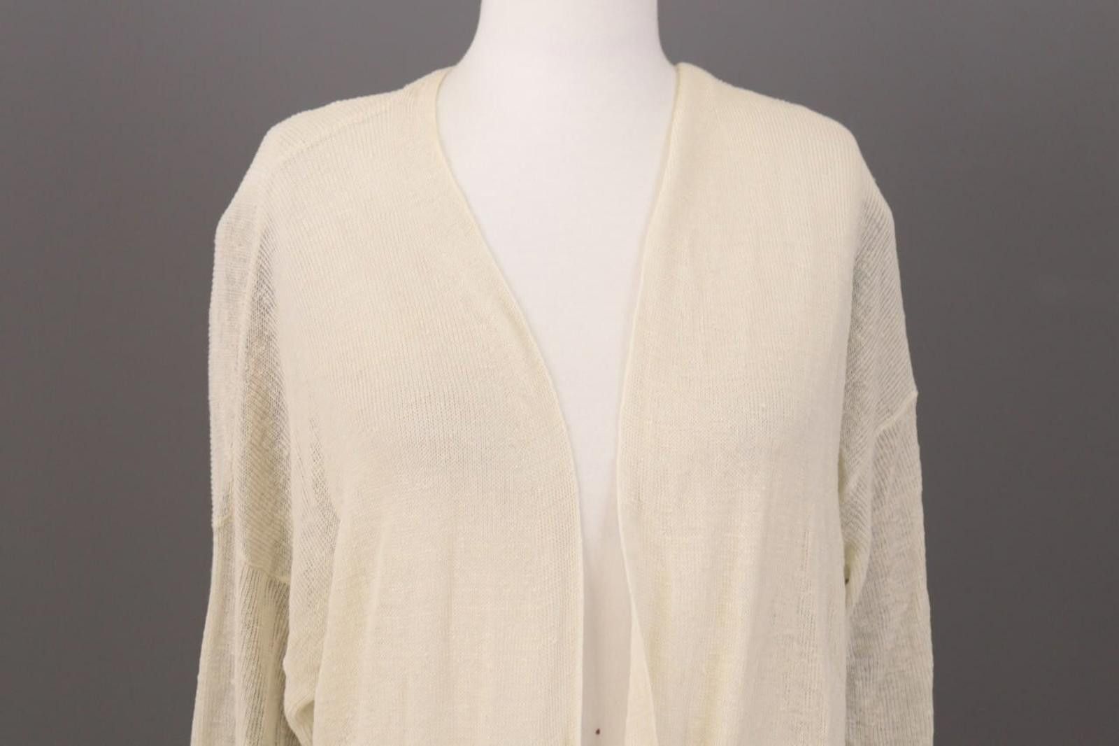 Eileen Fisher Eileen Fisher Beige Linen Knit Cape Cardigan Sweater Size XL Size XL / US 12-14 / IT 48-50 - 2 Thumbnail